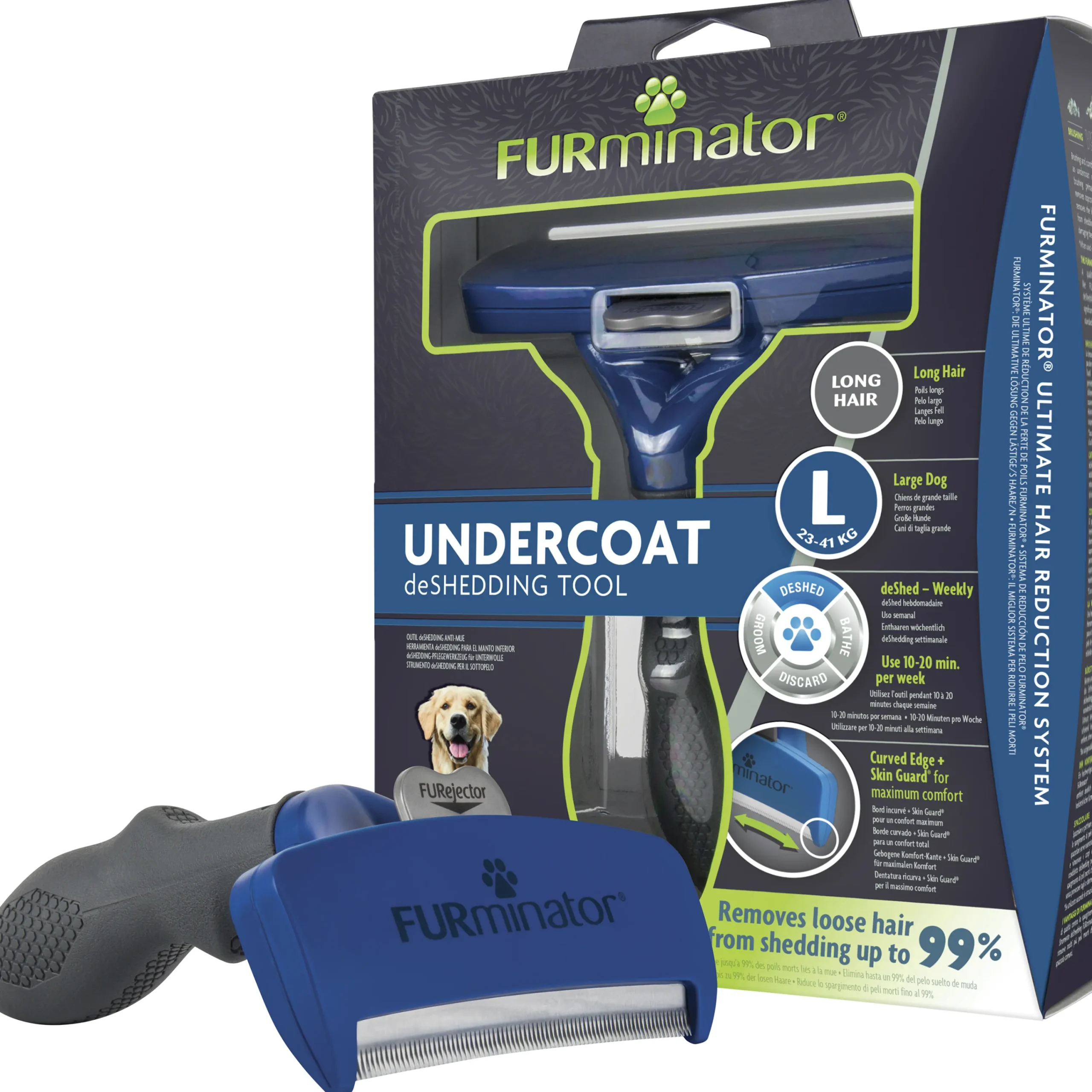 Hundborste Deshedding Underullskarda L>FURminator