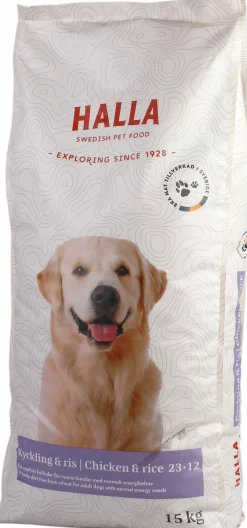 Hundfoder Halla Kyckling & Ris 15kg>Halla Petfood New