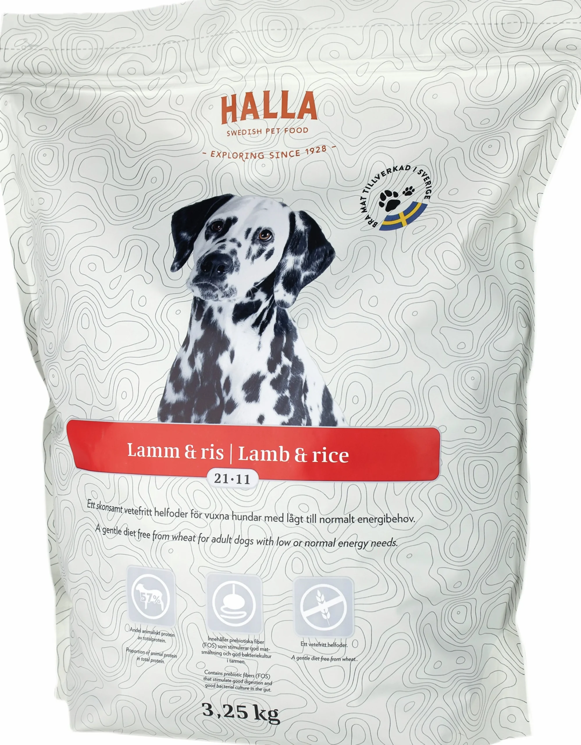 Hundfoder Halla Lamm & Ris 3,25kg>Halla Petfood Best