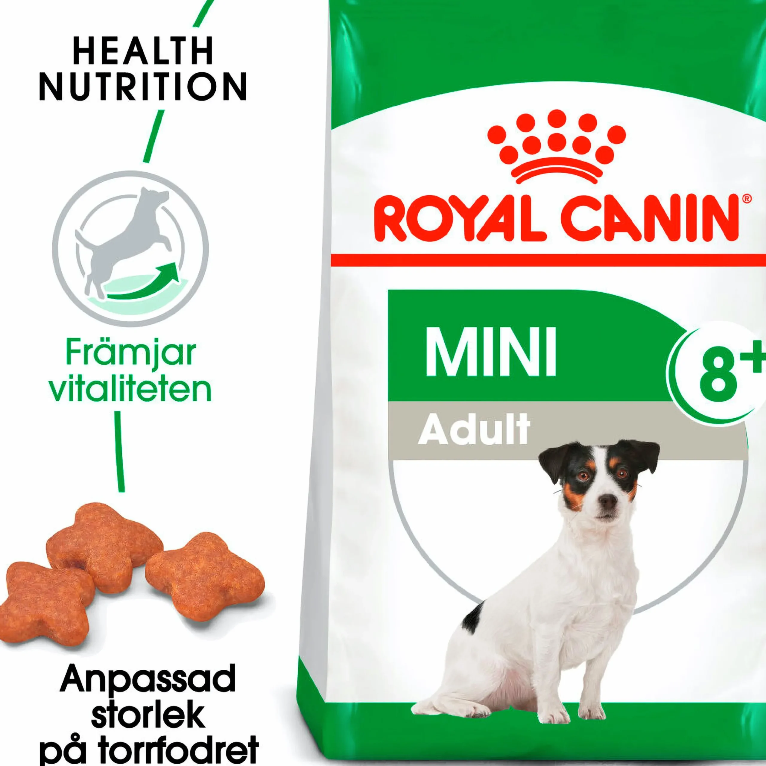 Hundfoder Mini Adult 8+ 8kg>Royal Canin Outlet
