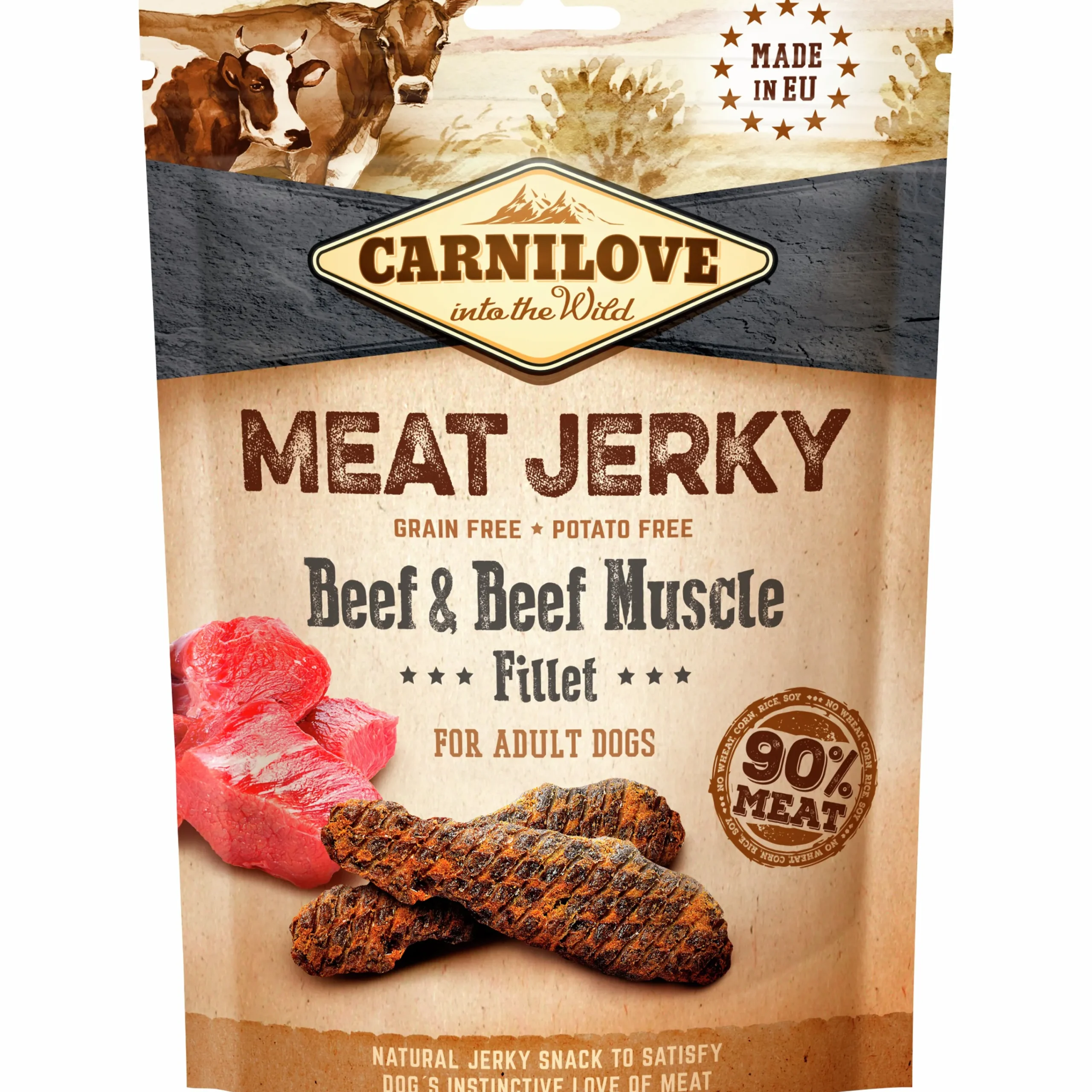 Hundgodis Meat Jerky Beef & Beef Muscle 100g>Carnilove Online