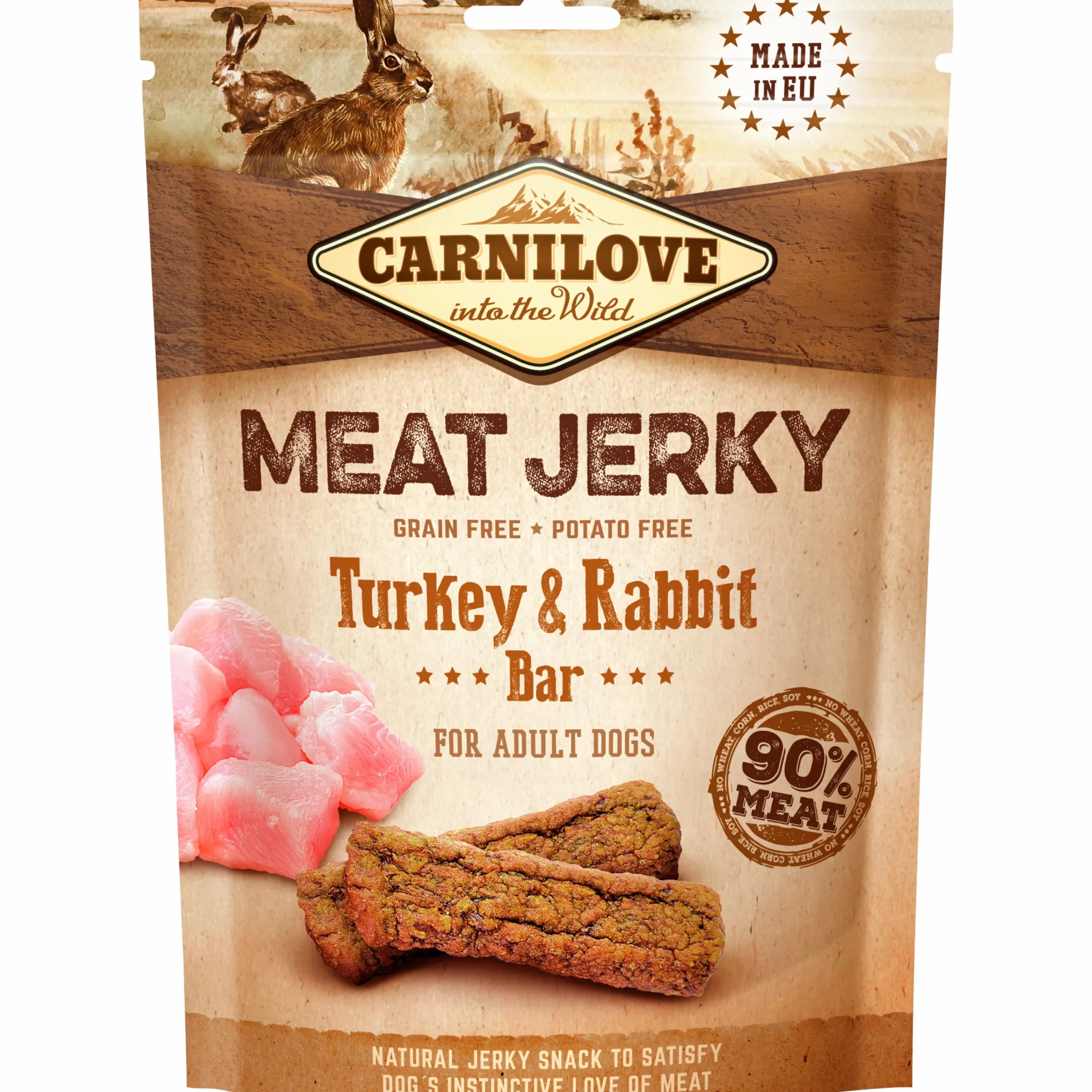 Hundgodis Meat Jerky Turkey & Rabbit Bar 100g>Carnilove Discount