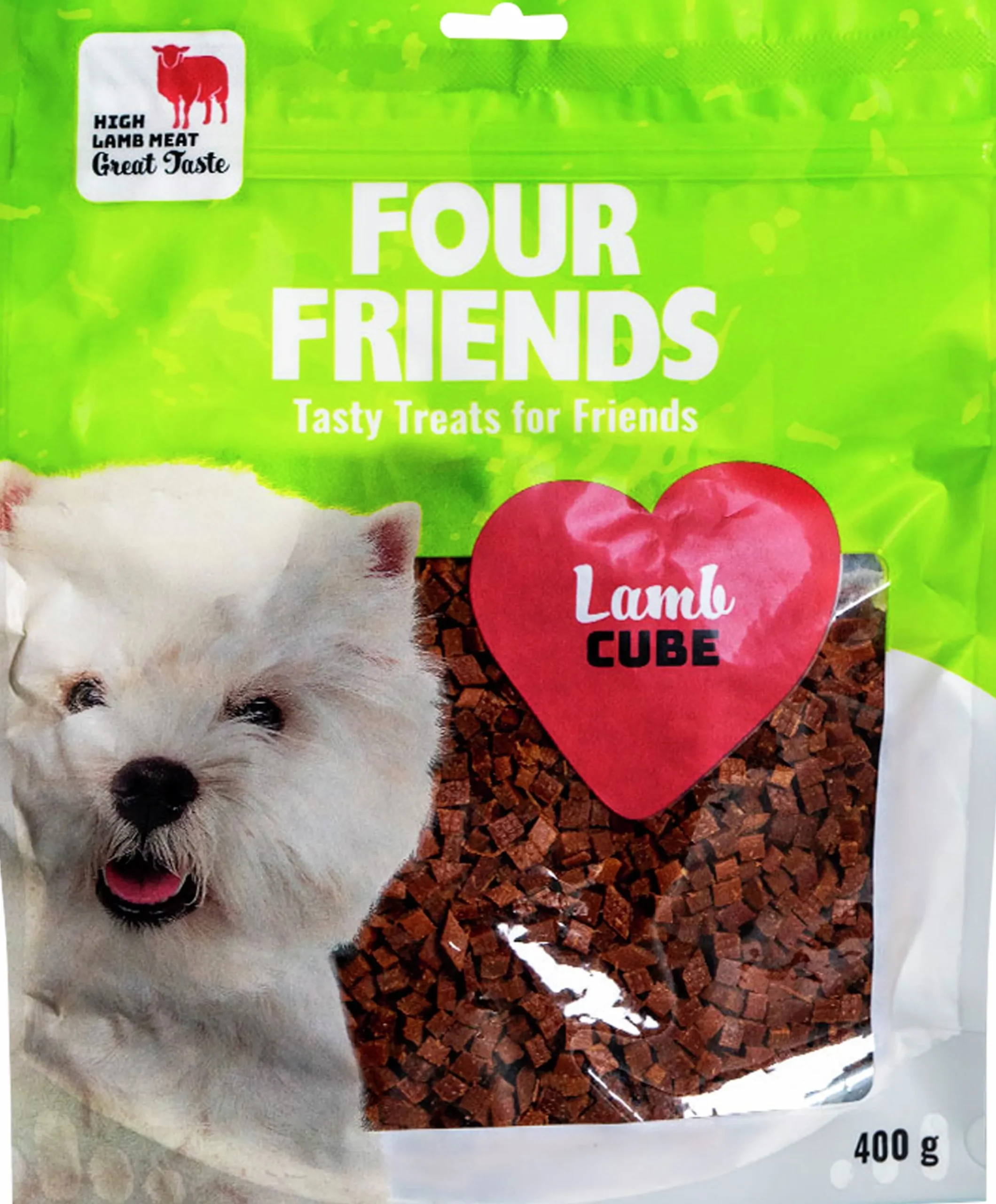 Hundgodis Four Friends Lamb cubes 400g>FourFriends Online
