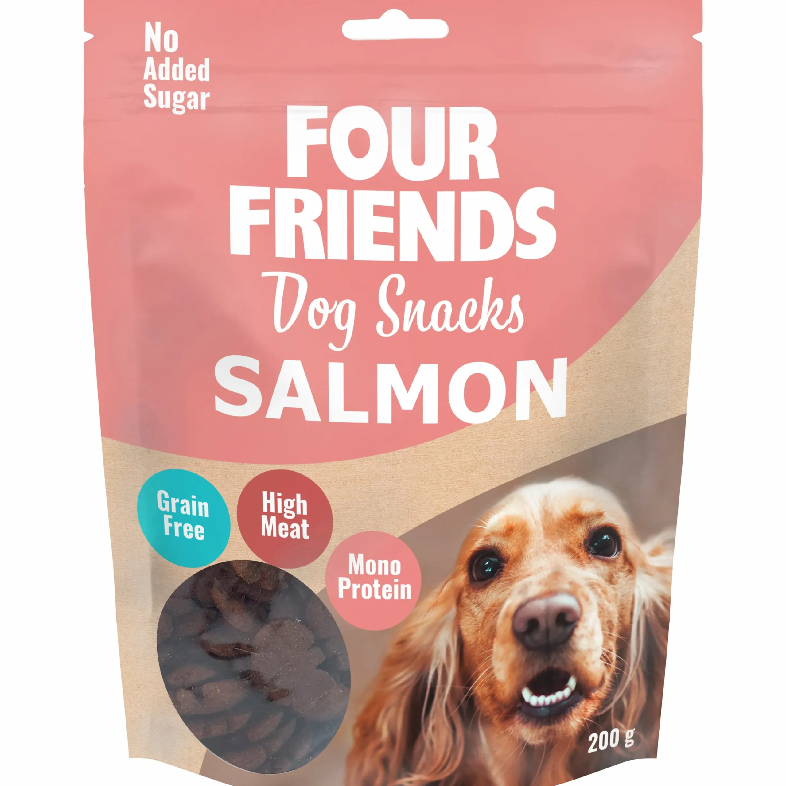 Hundgodis Four Friends Snacks Salmon 200g>FourFriends Discount