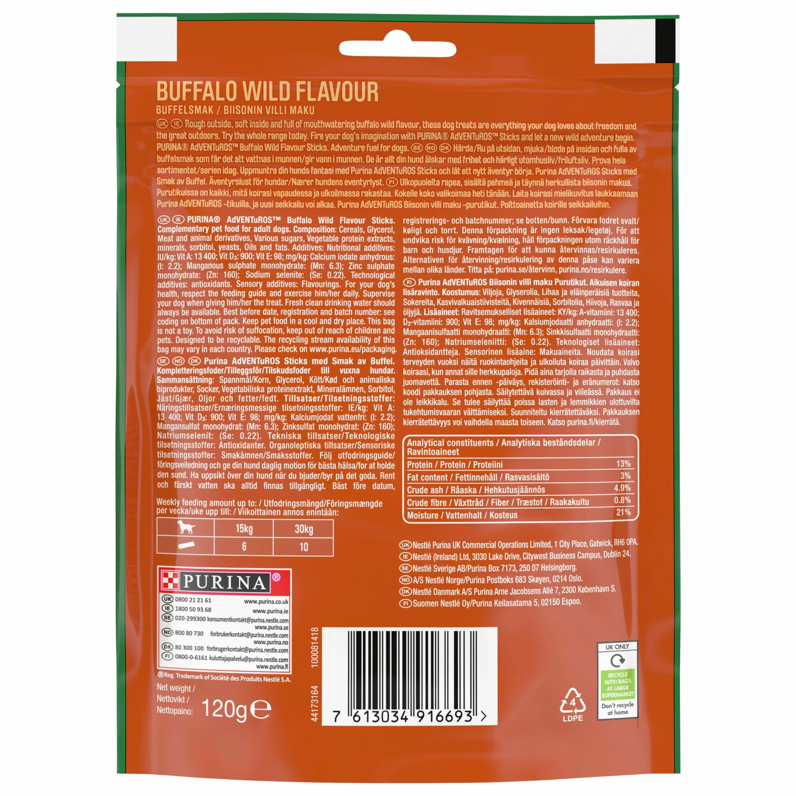 Hundgodis Adventuros Mini 90g>Purina Hot