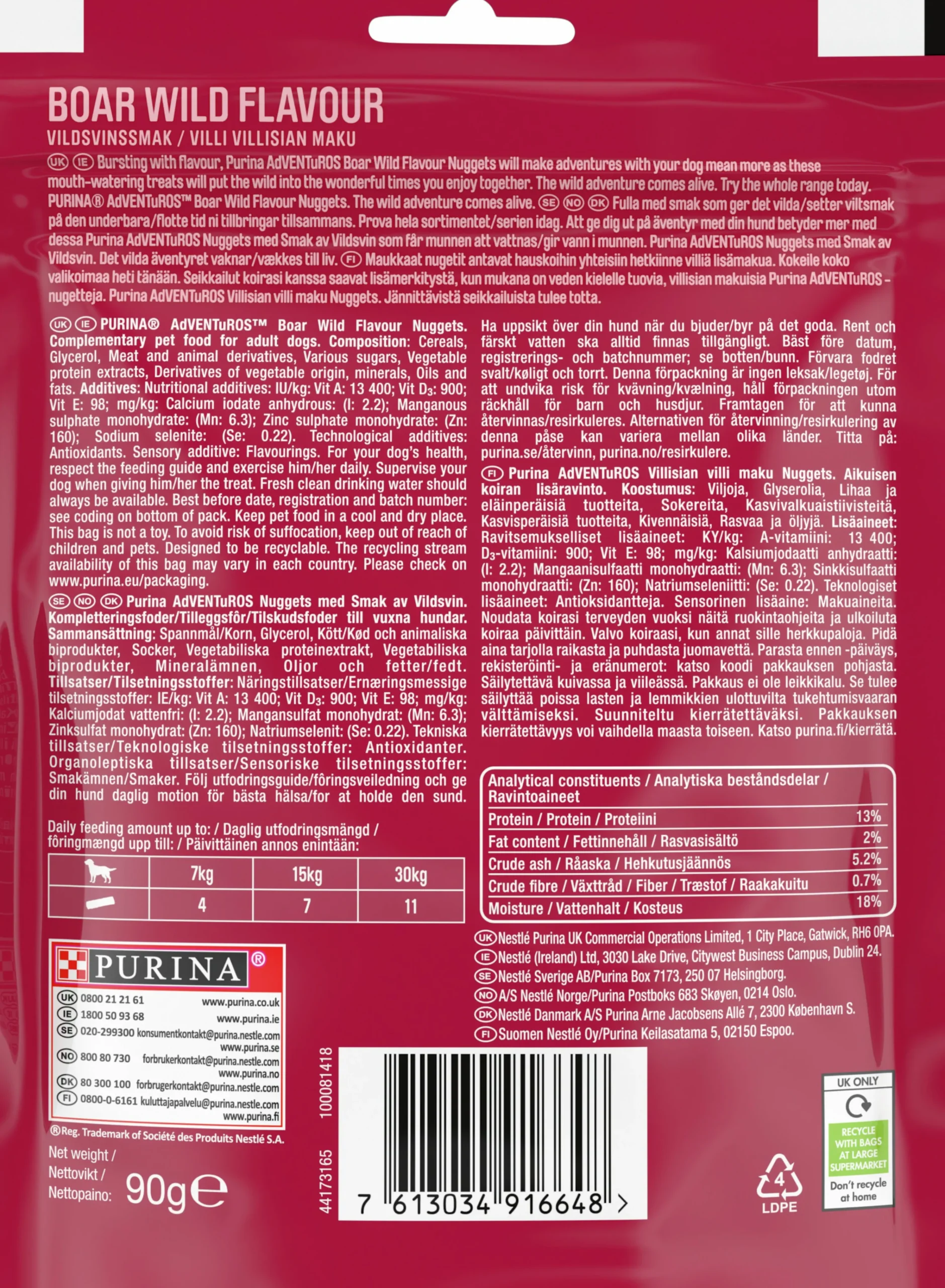Hundgodis Adventuros Nuggets 90g>Purina Outlet