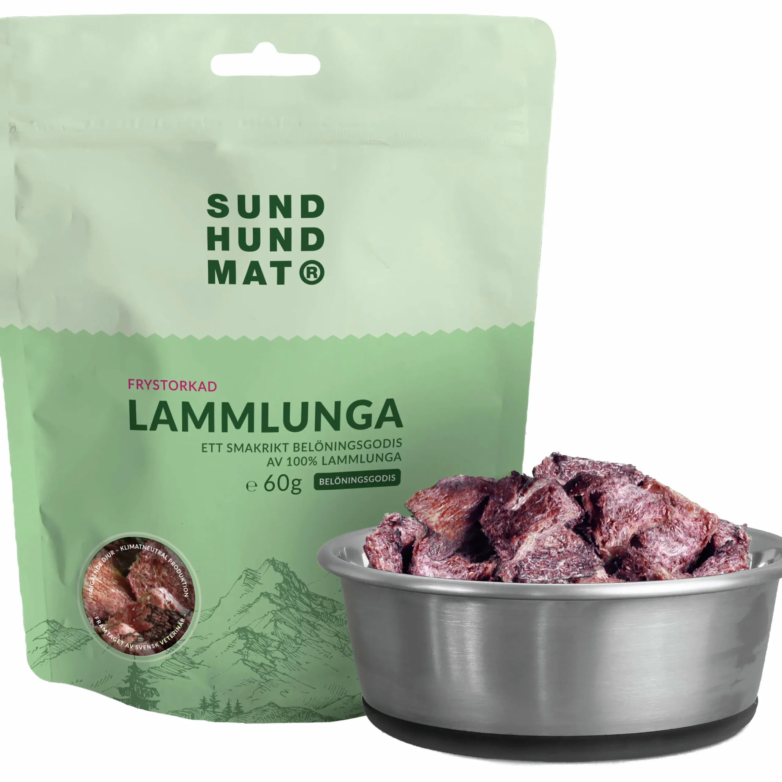 Hundgodis Frystorkade Lammlunga 60g>Sund hundmat