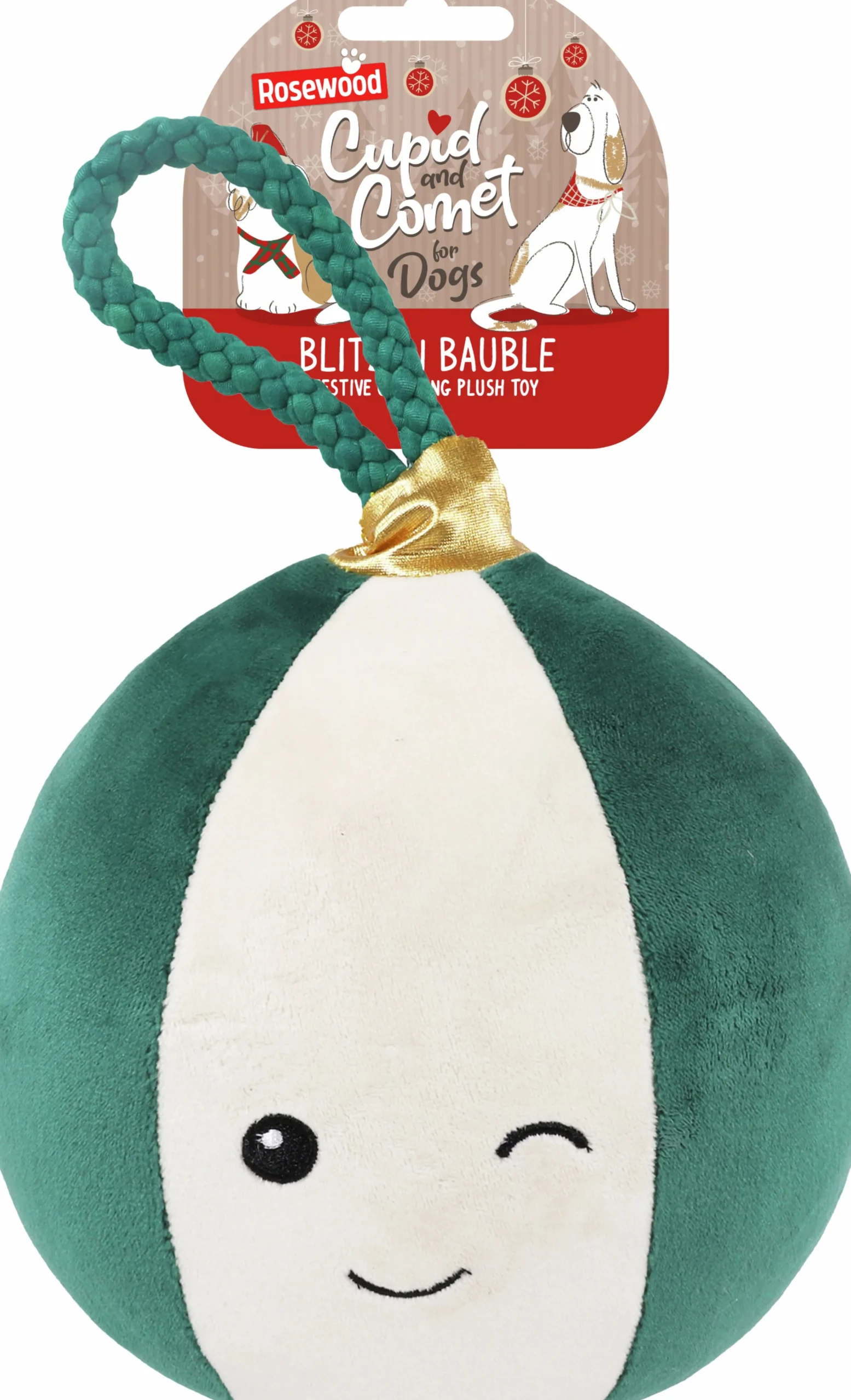 Hundleksak Jul Blitzen Bauble 39cm>Rosewood