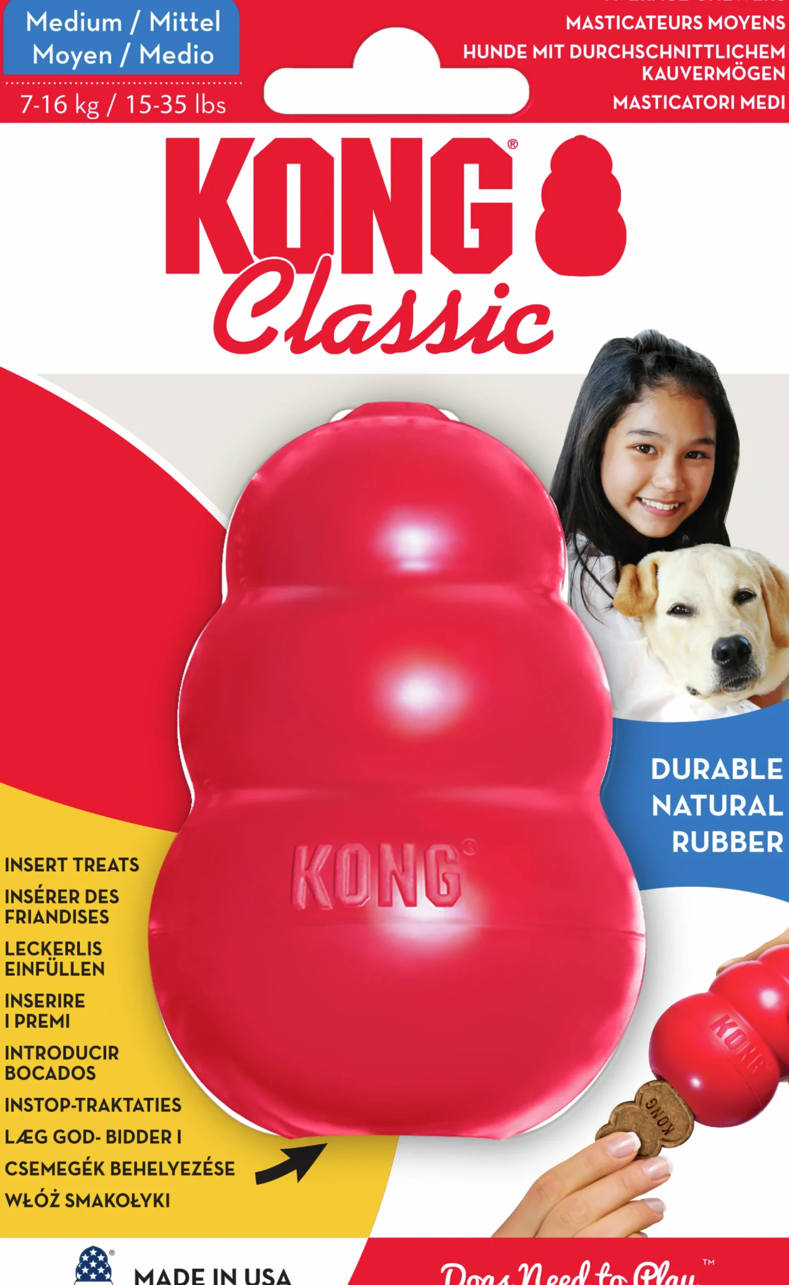 Hundleksak Classic Röd M>Kong Outlet