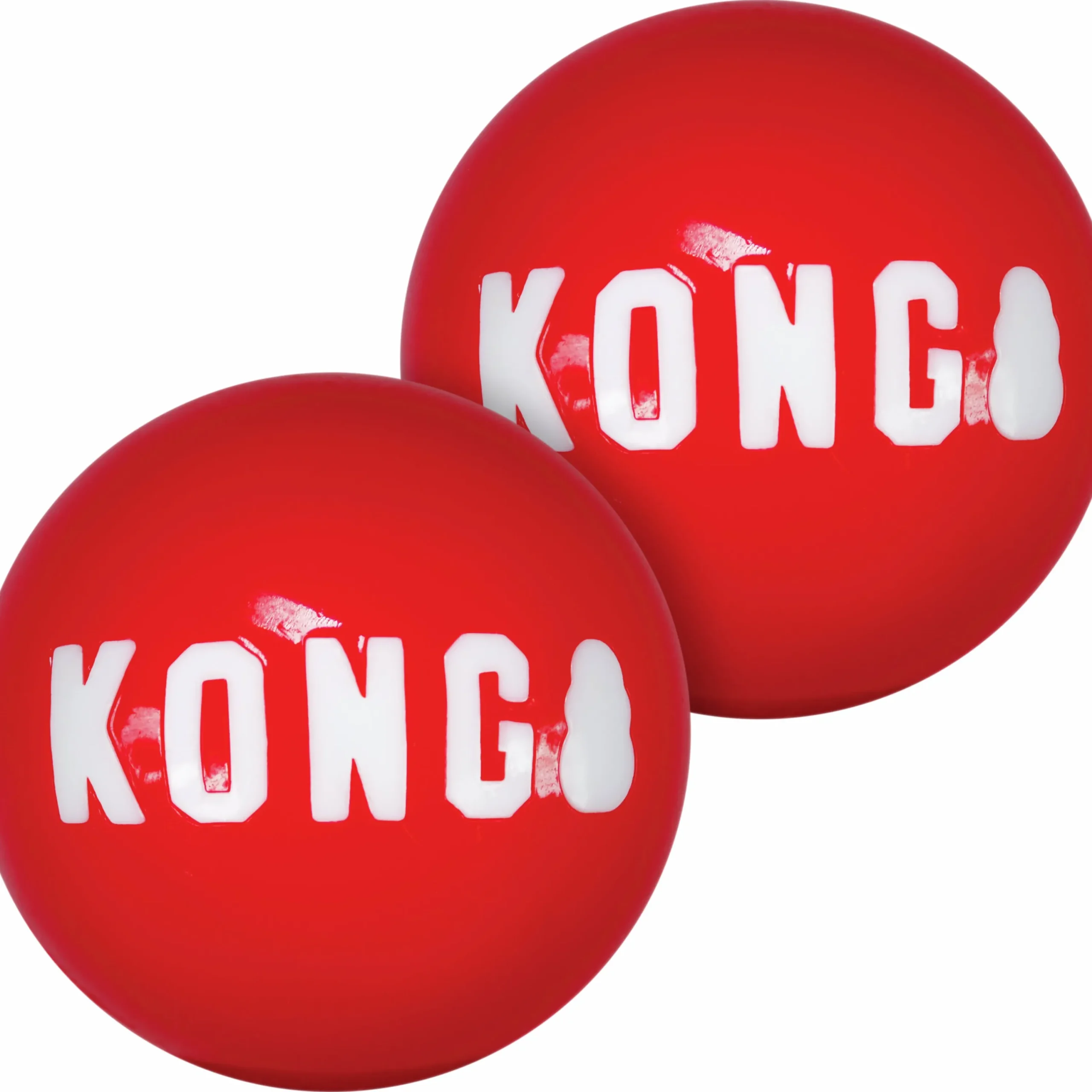 Hundleksak Signature Balls Röd M Ø6,3cm 2-p>Kong Clearance