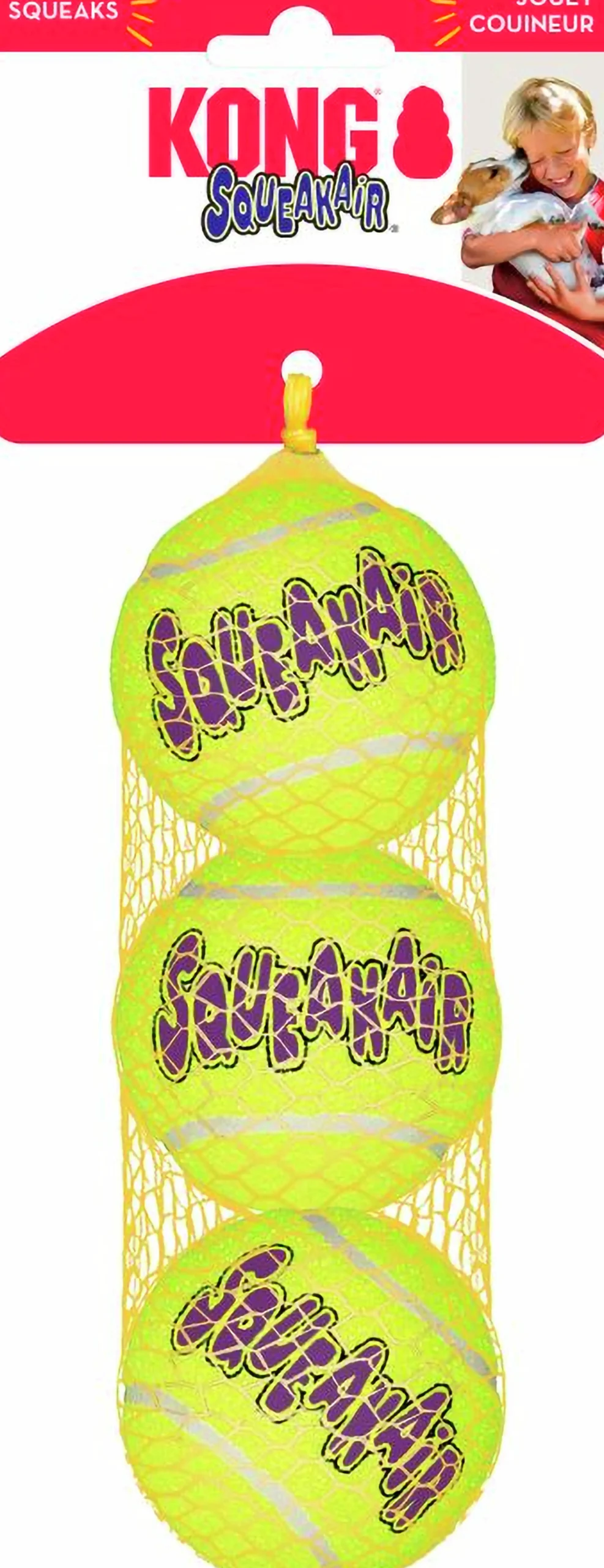 Hundleksak SqueakAir Balls M 3-p>Kong Hot