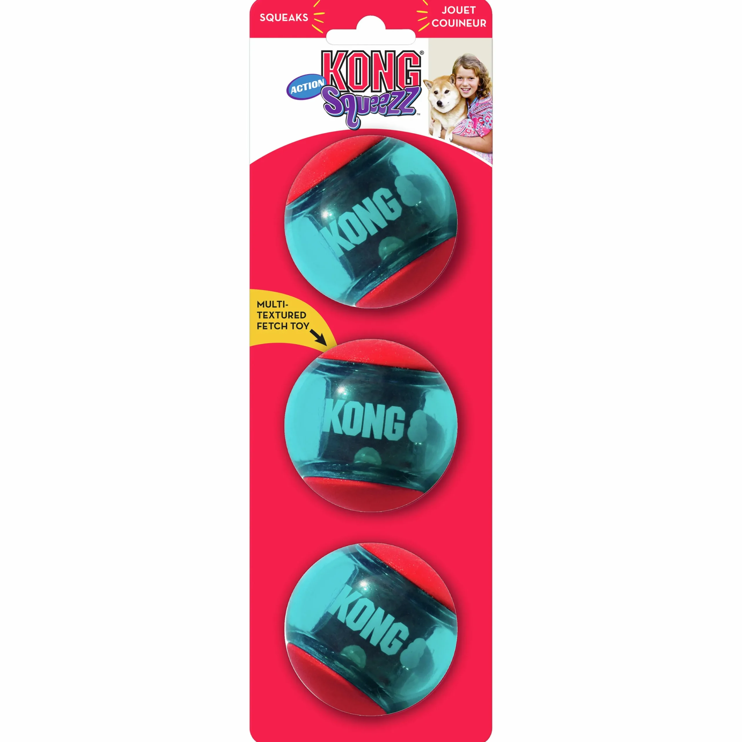 Hundlekak queezz Action Ball 3-p>Kong Discount