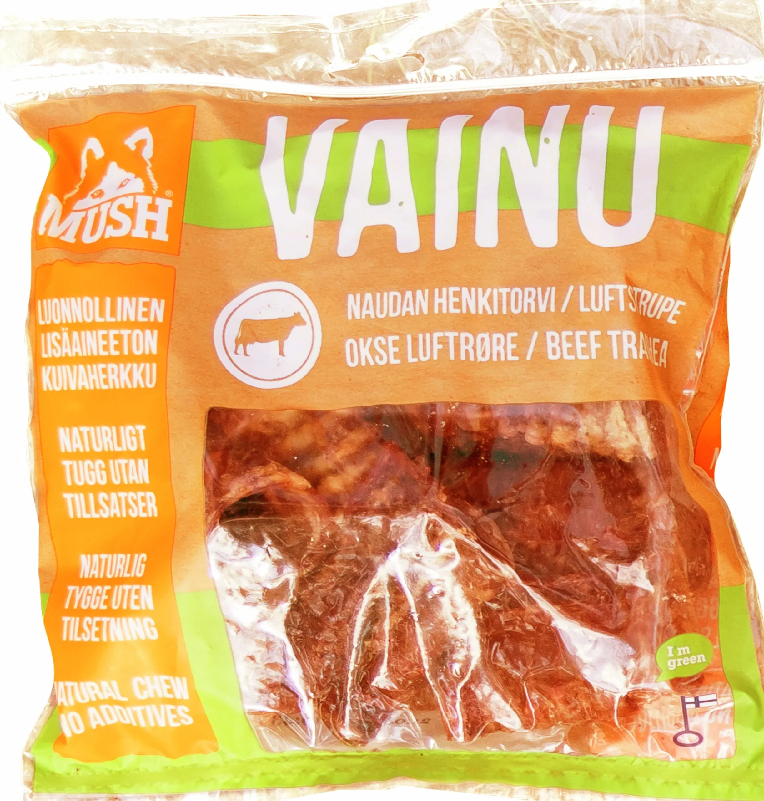 Hundtugg Vainu Nöt Luftstrupe 200g>Mush Hot