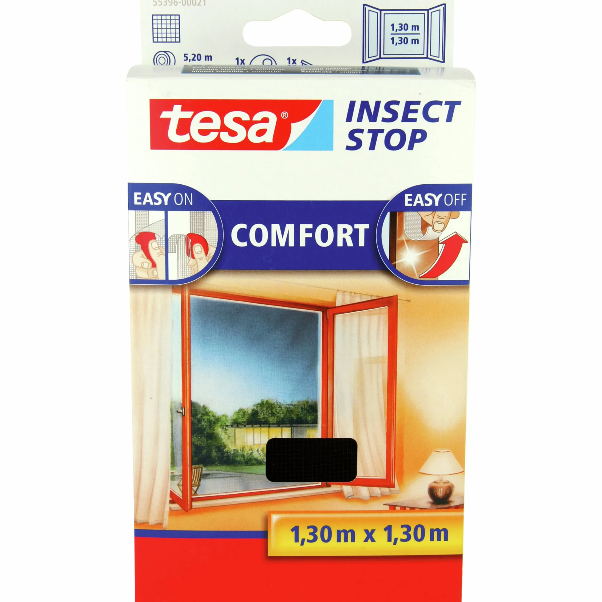 Insektsnät till fönster Svart 130x130cm 1-p>Tesa Sale