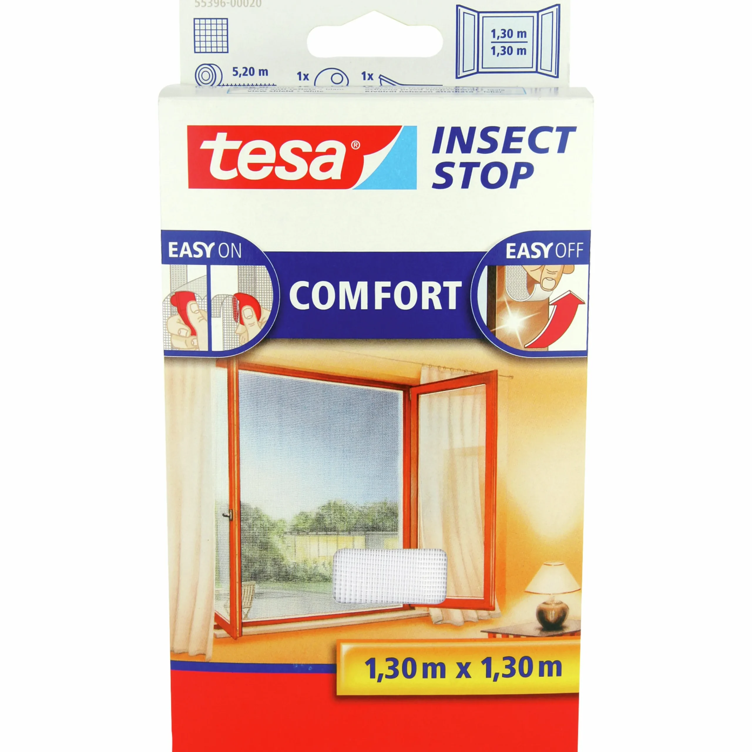 Insektsnät till fönster Vit 130x130cm 1-p>Tesa Discount
