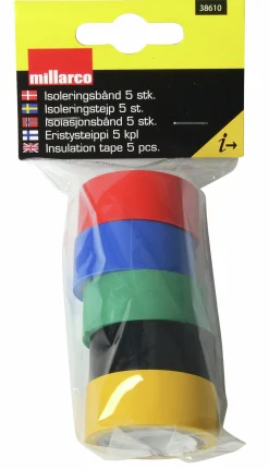 Isoleringstejp WorkIT färgmix 19mm x 3,6m 5-p><noscript><img width=