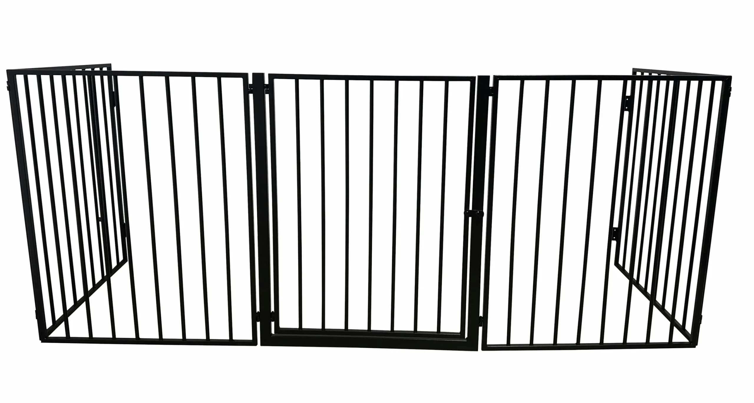 Kaminskydd 5-del med grind svart 300x76x1,4cm>Vastbo Discount