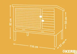 Kaninbur Underhållsfri Eco Plast Samy 116x57x82cm>Kerbl Discount
