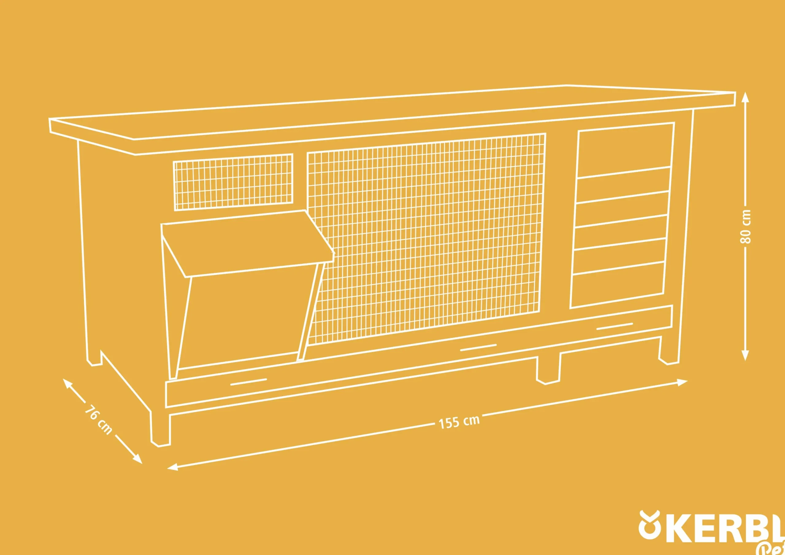 Kaninbur Vario XXL 155x76x80cm>Kerbl Online
