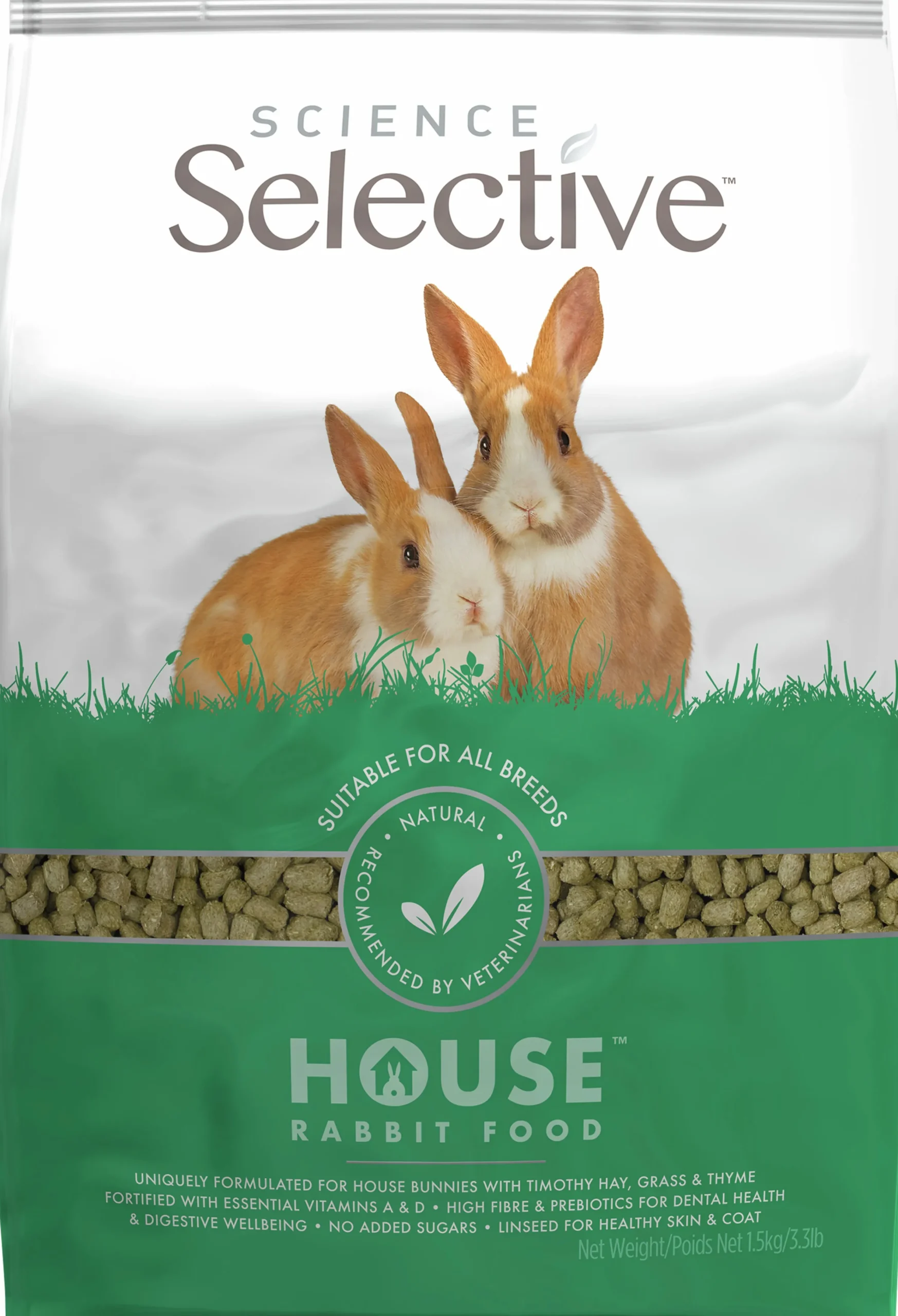 Kaninfoder Adult House Rabbit Pellets 1,5kg>Selective