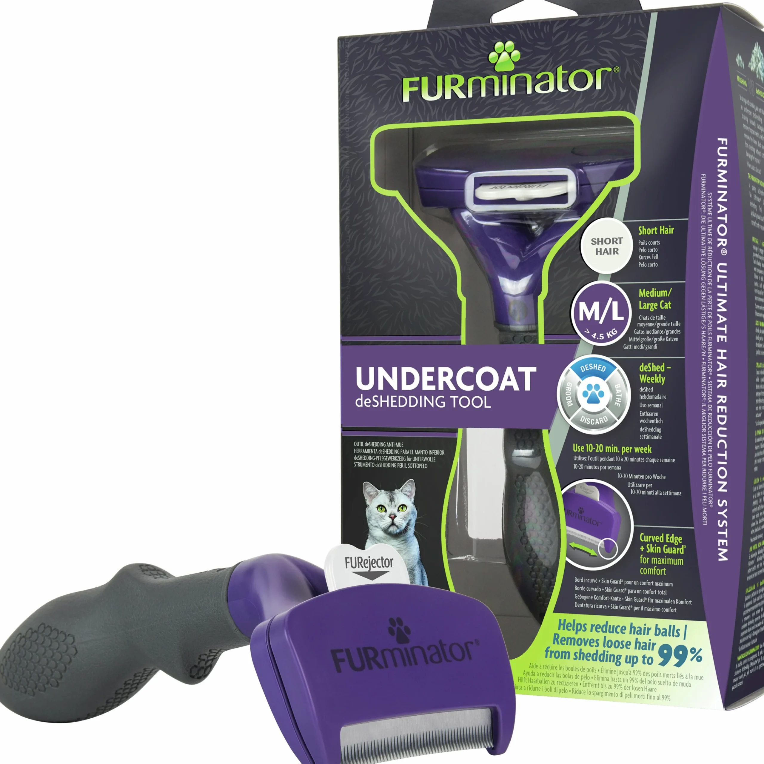 Kattborste Deshedding Underullskarda L>FURminator Discount