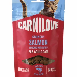 Kattgodis Crunchy Snack Salmon Catnip 50g>Carnilove