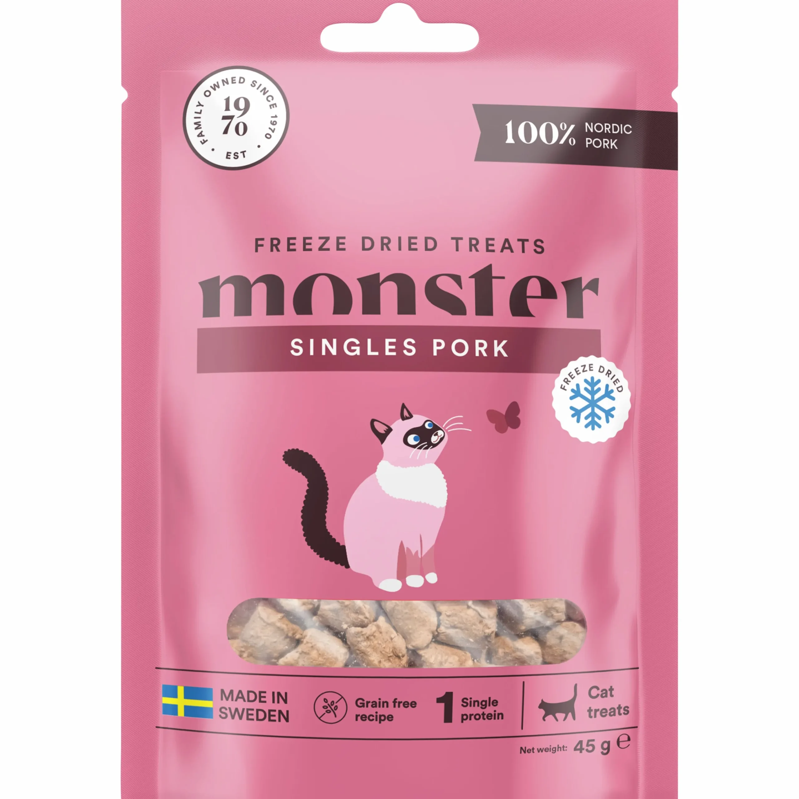 Kattgodis Cat Treats Freeze Dried Pork 45g>Monster Online