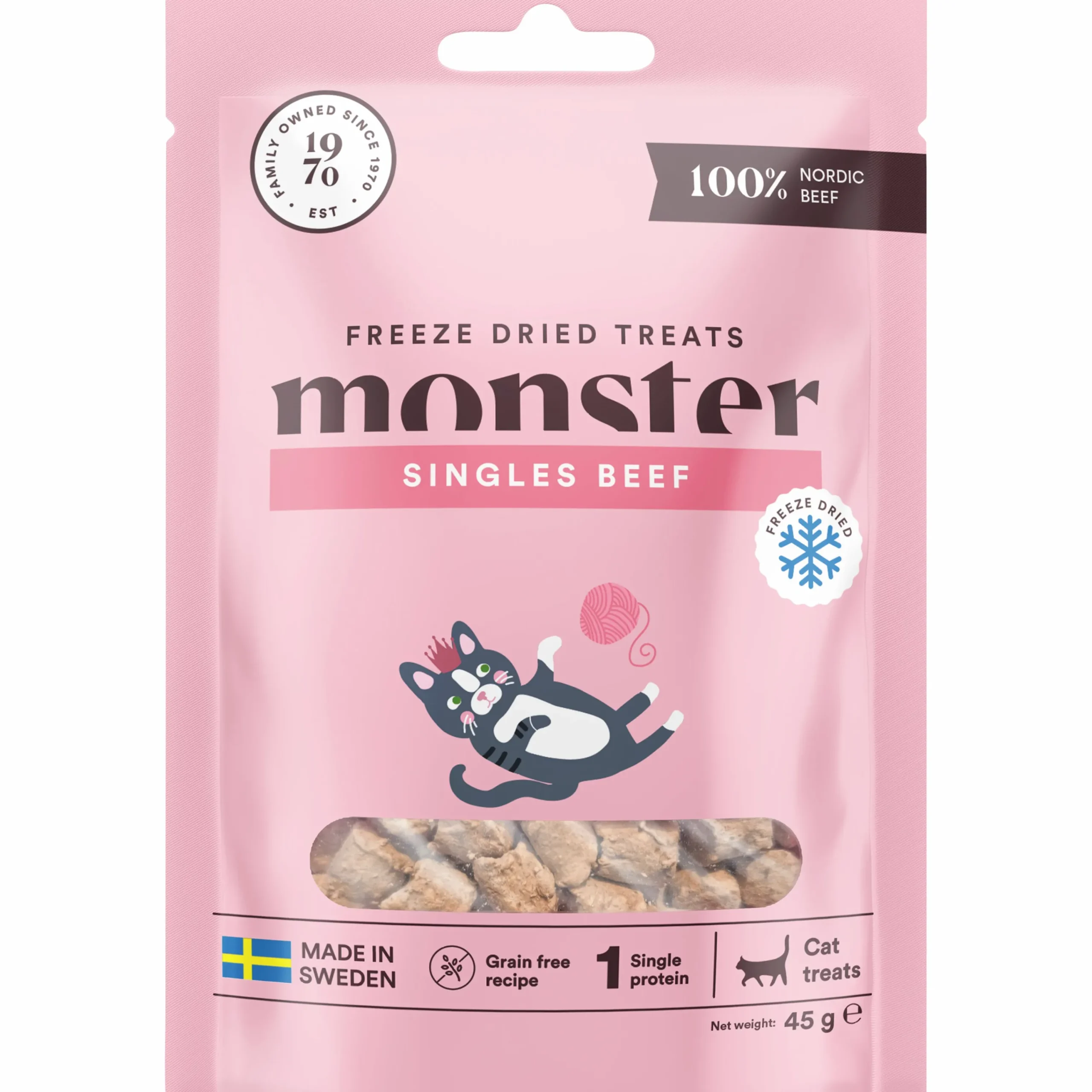 Kattgodis Cat Treats Freeze Dried Beef 45g>Monster Online