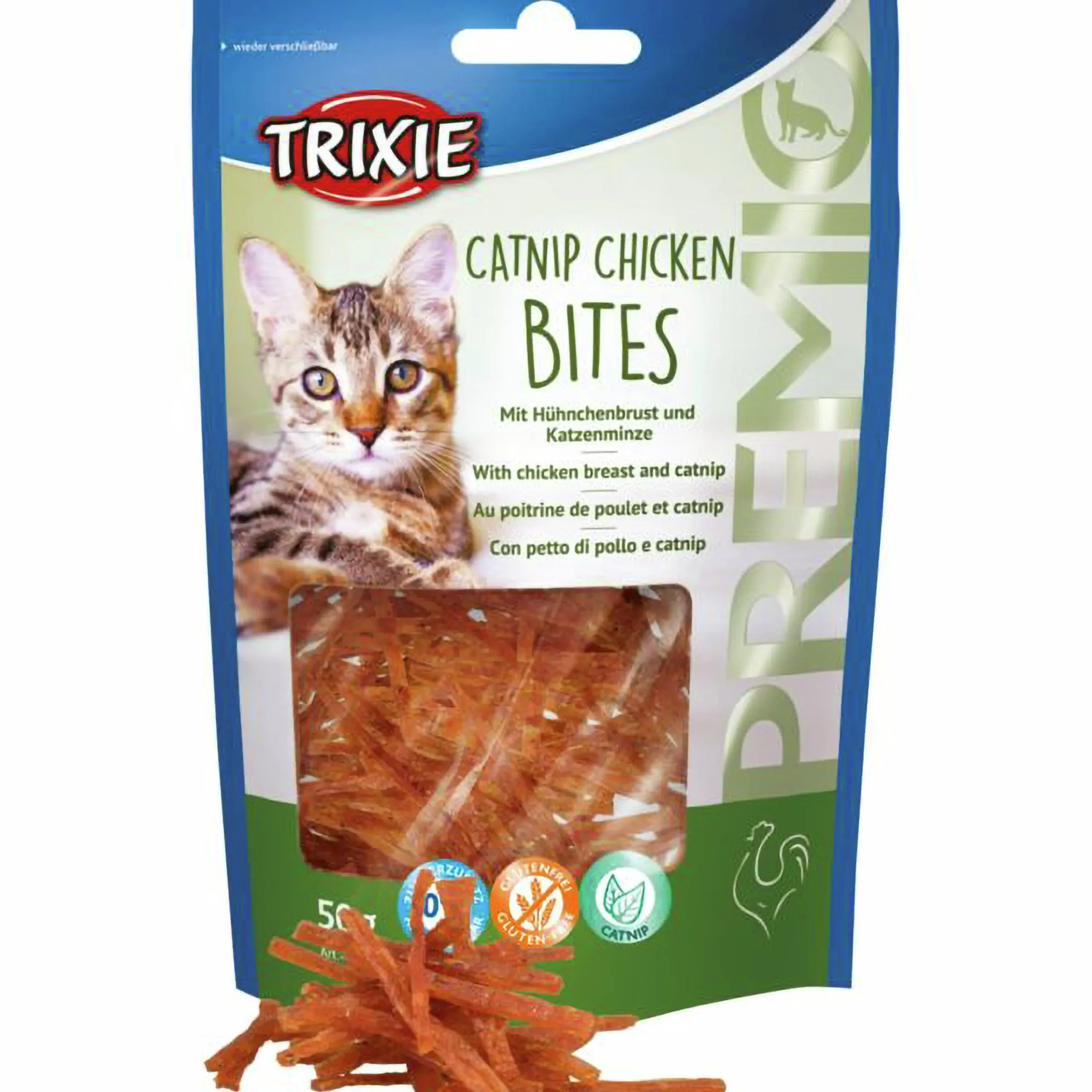 Kattgodis Premio Catnip Chicken Bites 50g>Trixie Sale
