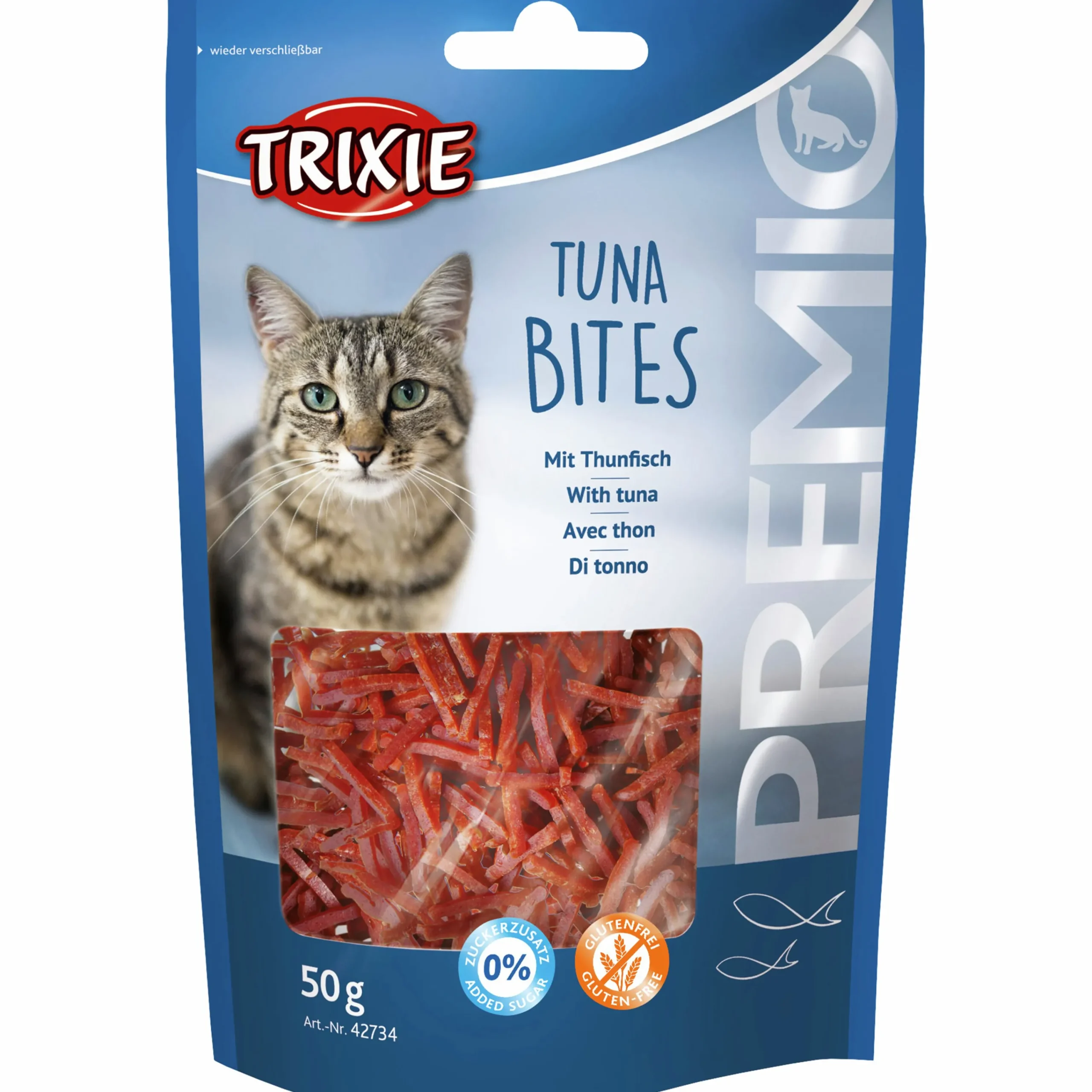 Kattgodis Premio Tuna Bites 50g>Trixie Hot