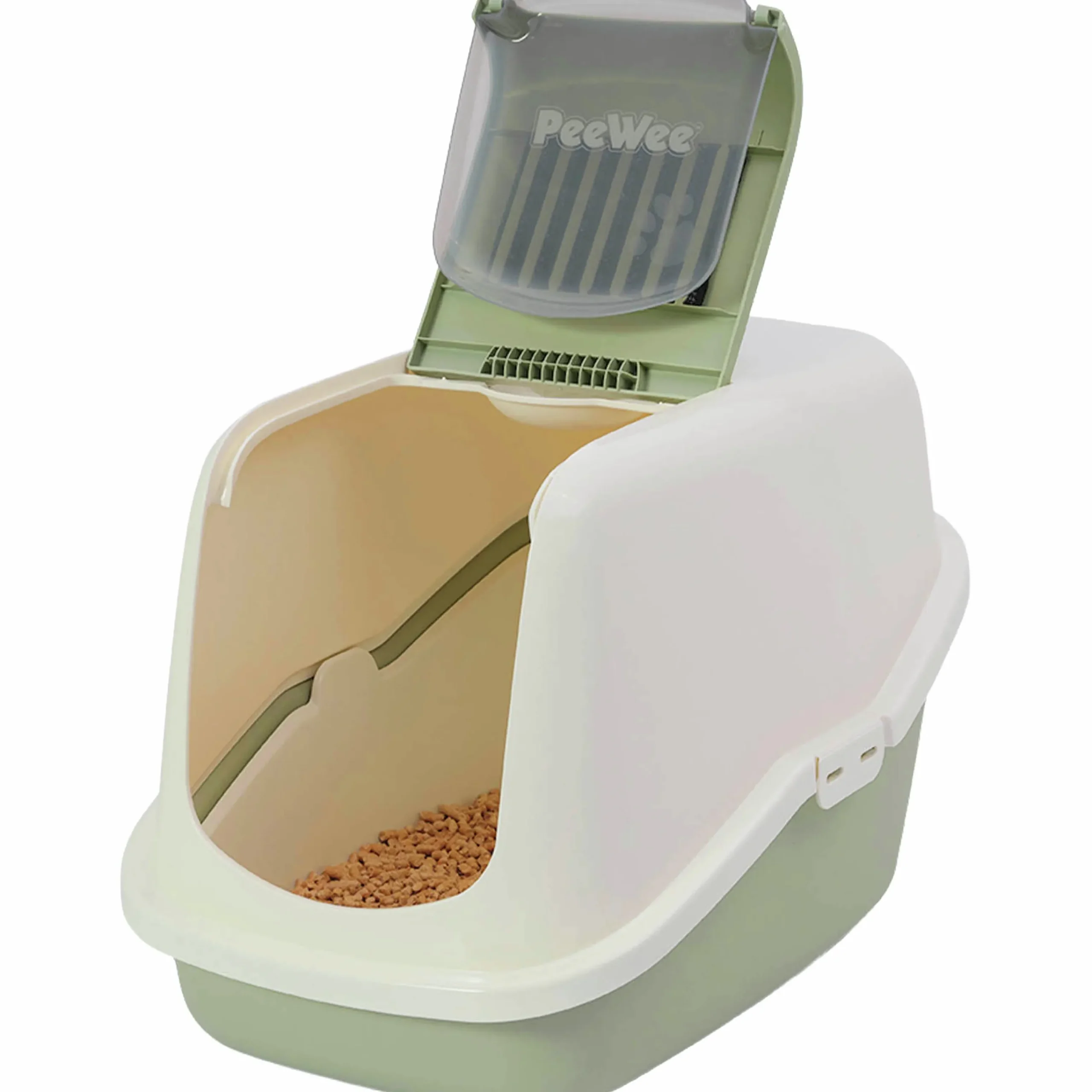 Kattlåda EcoHus Salviagrön/Creme 56x39x37,5cm>Peewee Hot