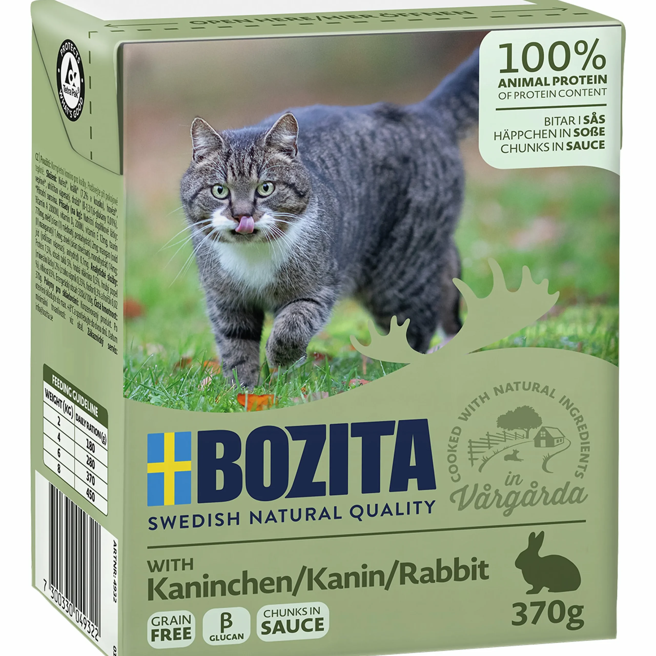 Kattmat Bitar i sås med Kanin 370g>Bozita Discount