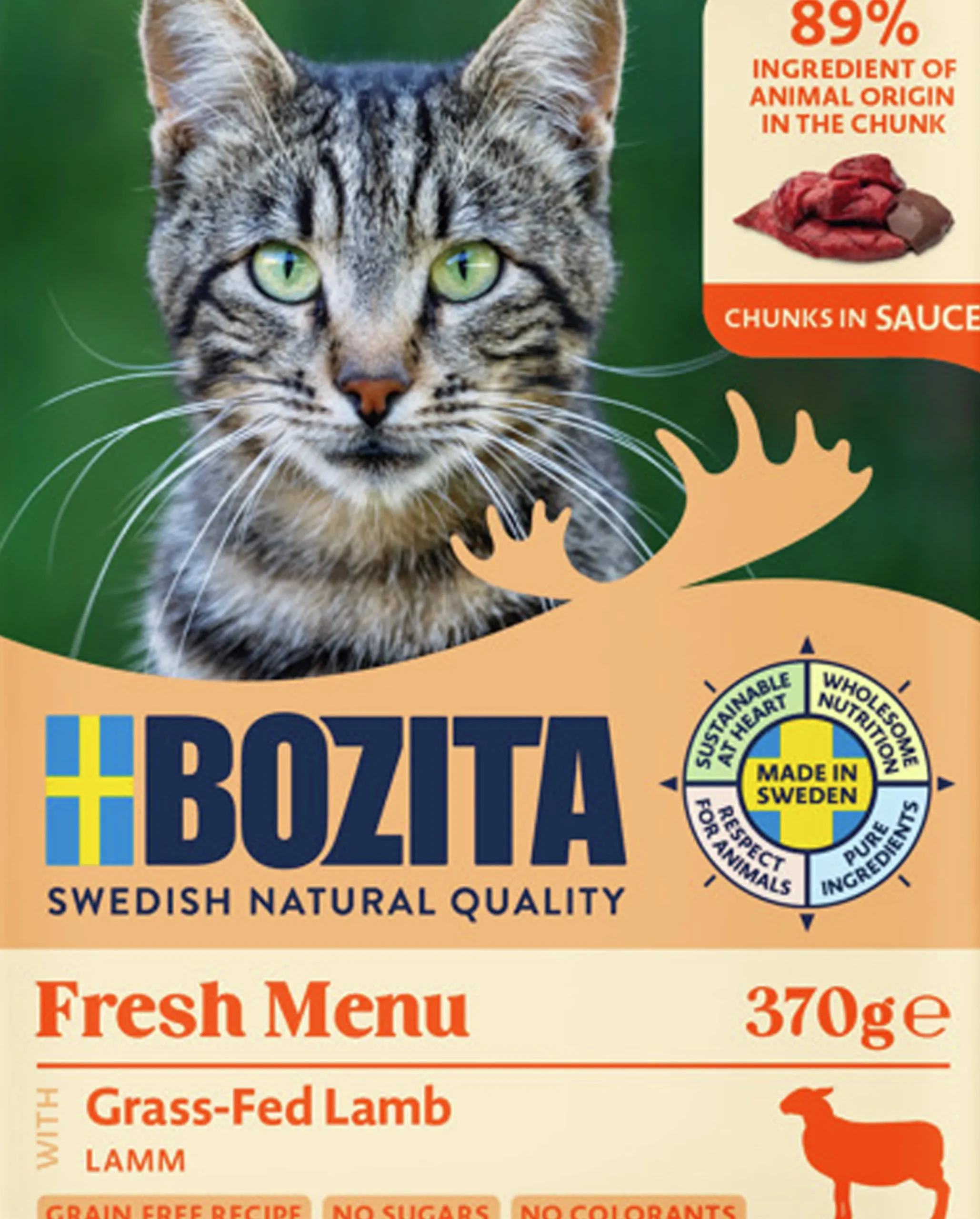 Kattmat Bitar i Sås med Lamm 370g>Bozita Hot