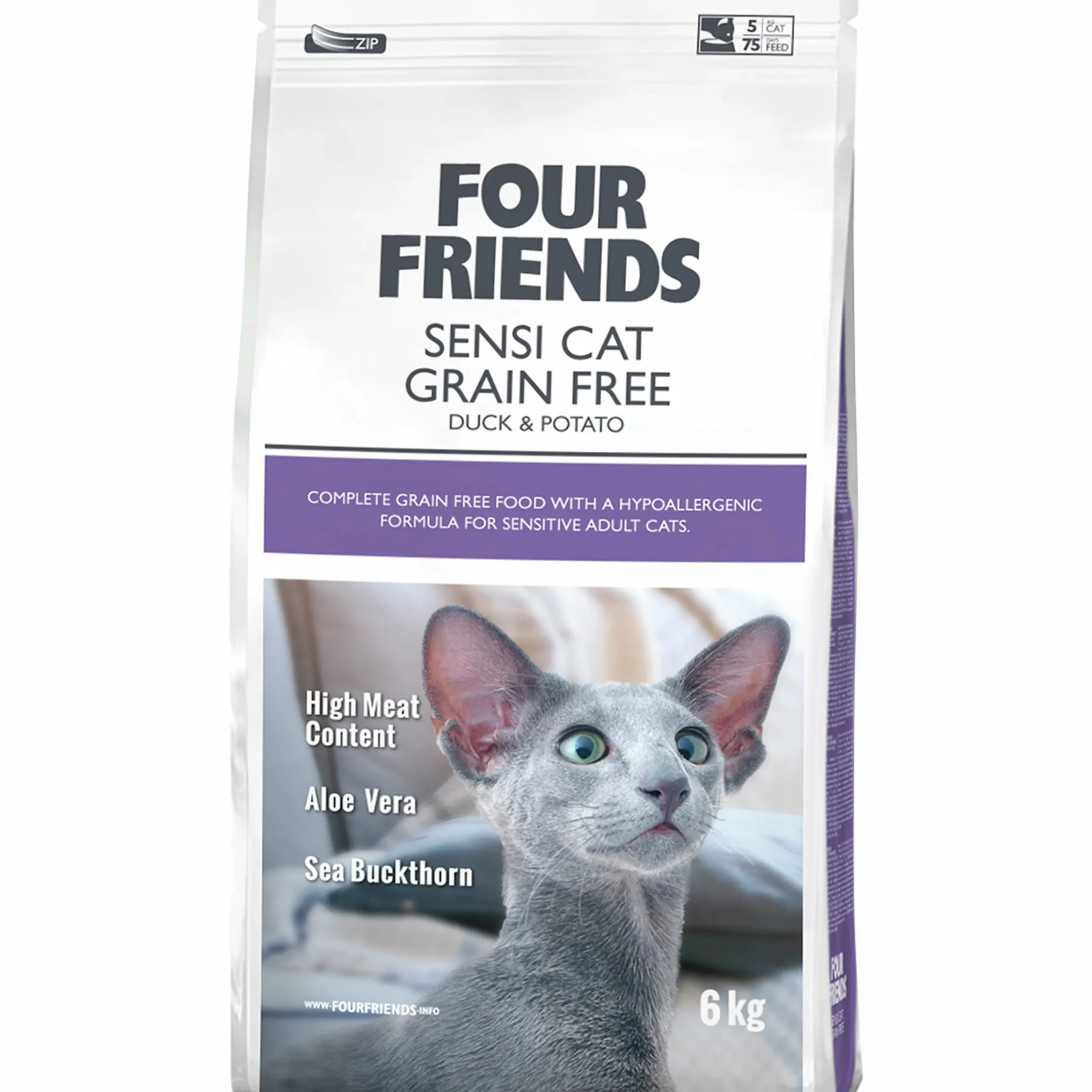 Kattmat Four Friends Adult Sensitive Grainfree Duck 6kg>FourFriends New