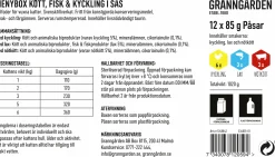 Kattmat Adult Menybox Kött/Fisk i sås 12x85g>Granngården Discount