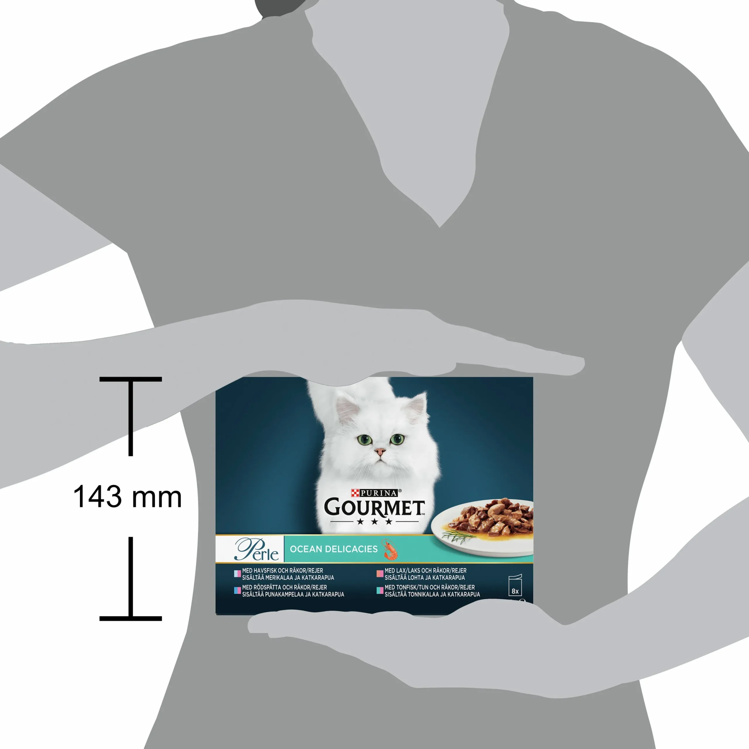Kattmat Gourmet Perle Menybox Fish i sås 8x85g>Purina Hot