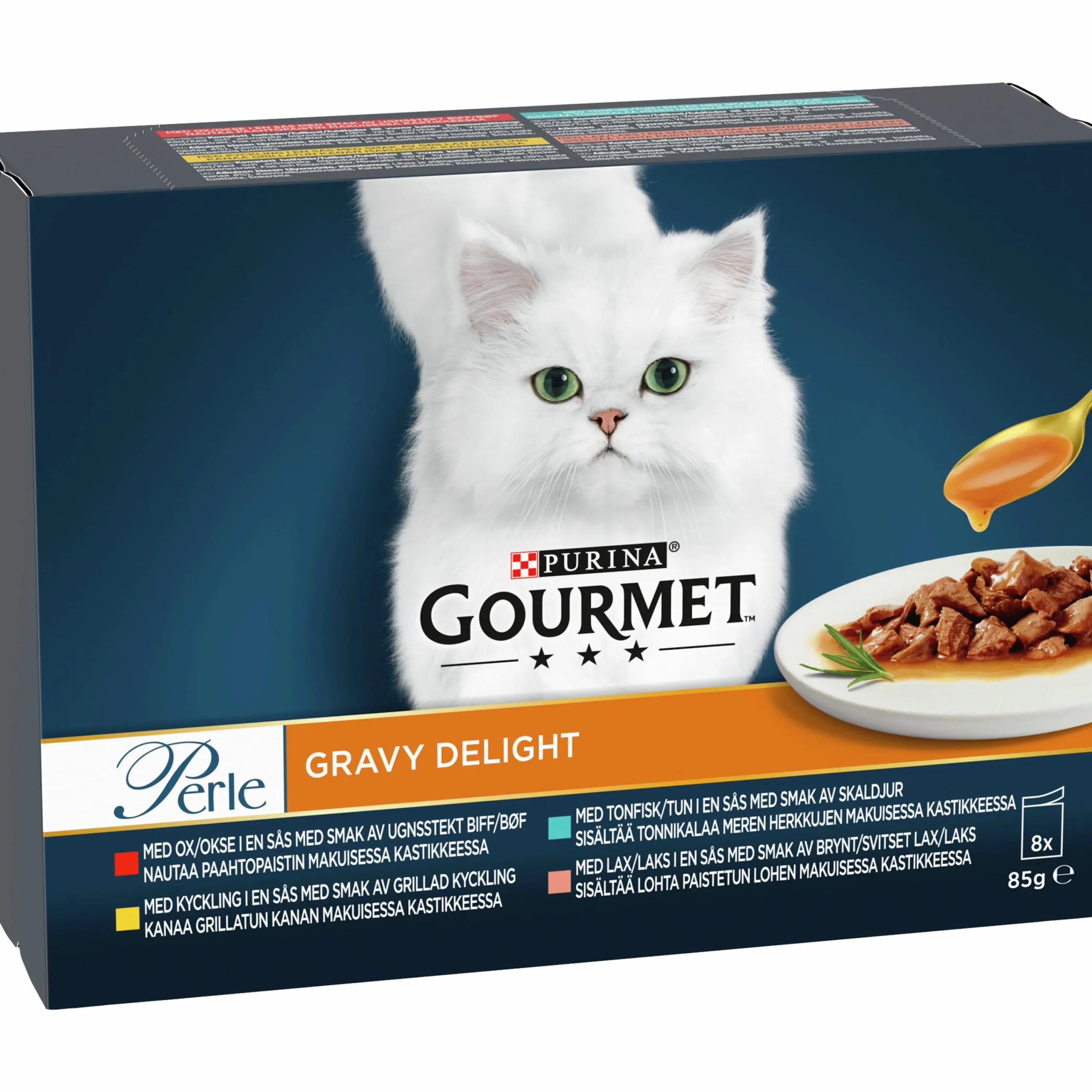Kattmat Gourmet Perle Delight Menybox i sås 8x85g>Purina Outlet
