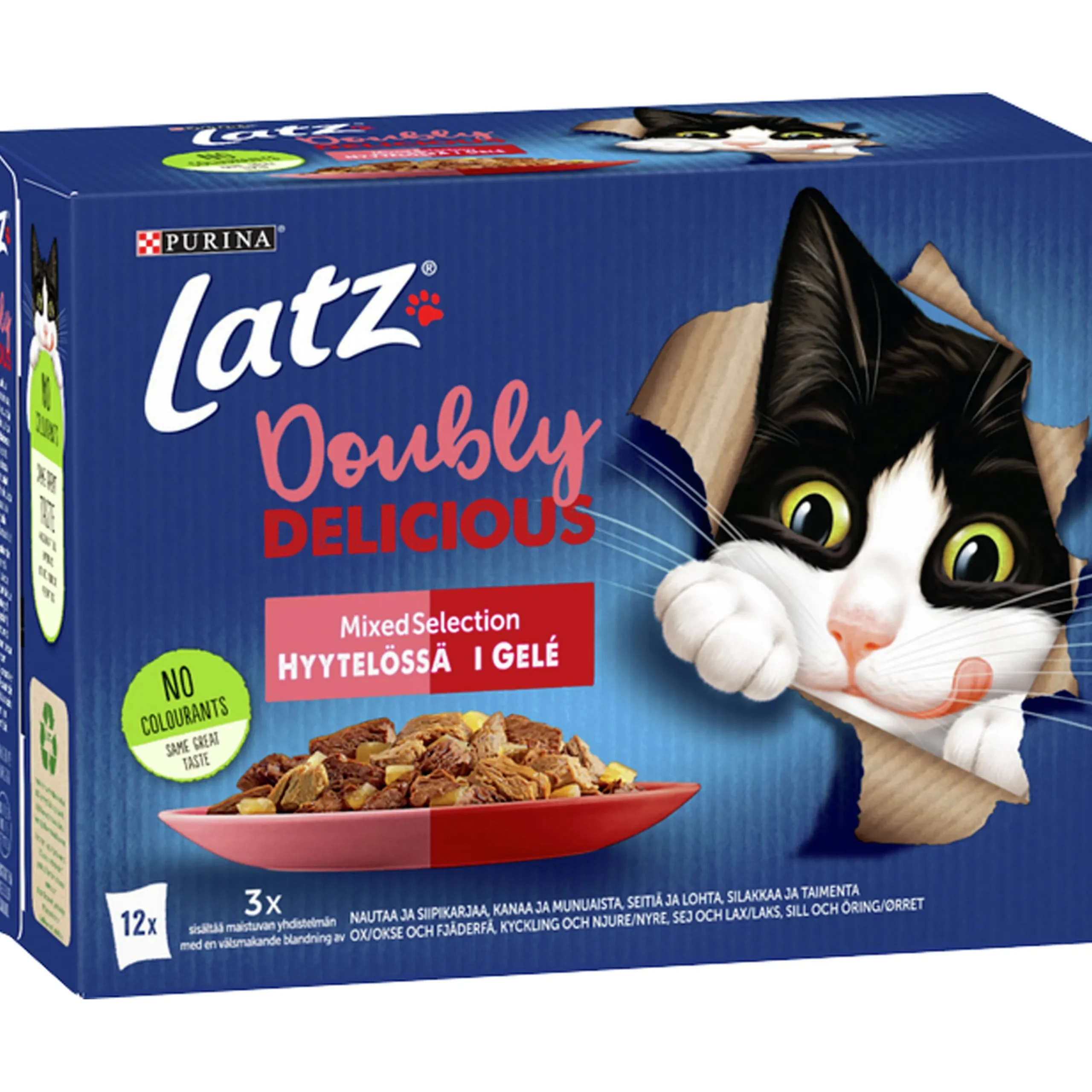 Kattmat Purina Doubly Delicious Mix gelé 12x85g>Latz Best
