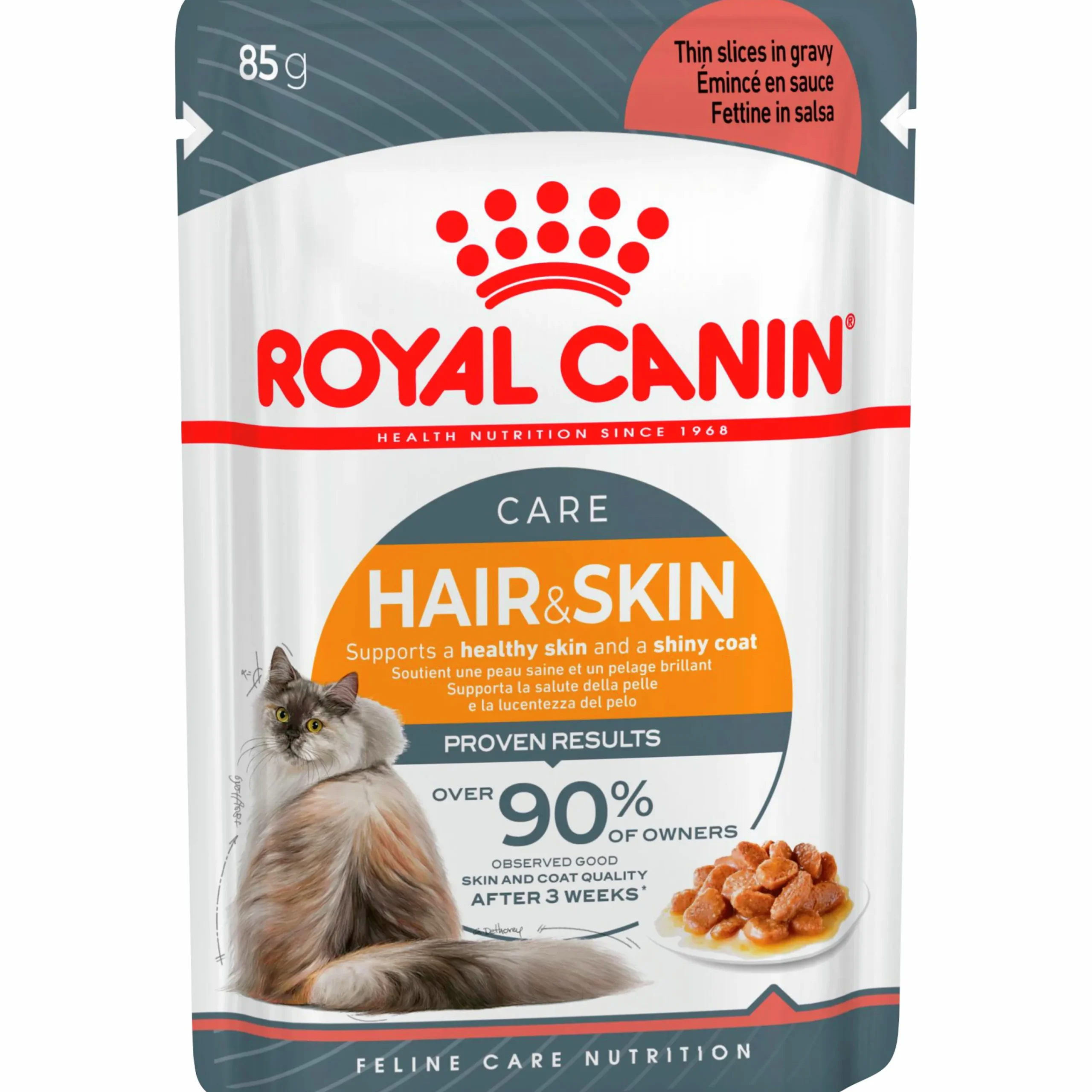 Kattmat Adult Hair & Skin Pouches Gravy Bitar i sås 12x85g>Royal Canin Discount