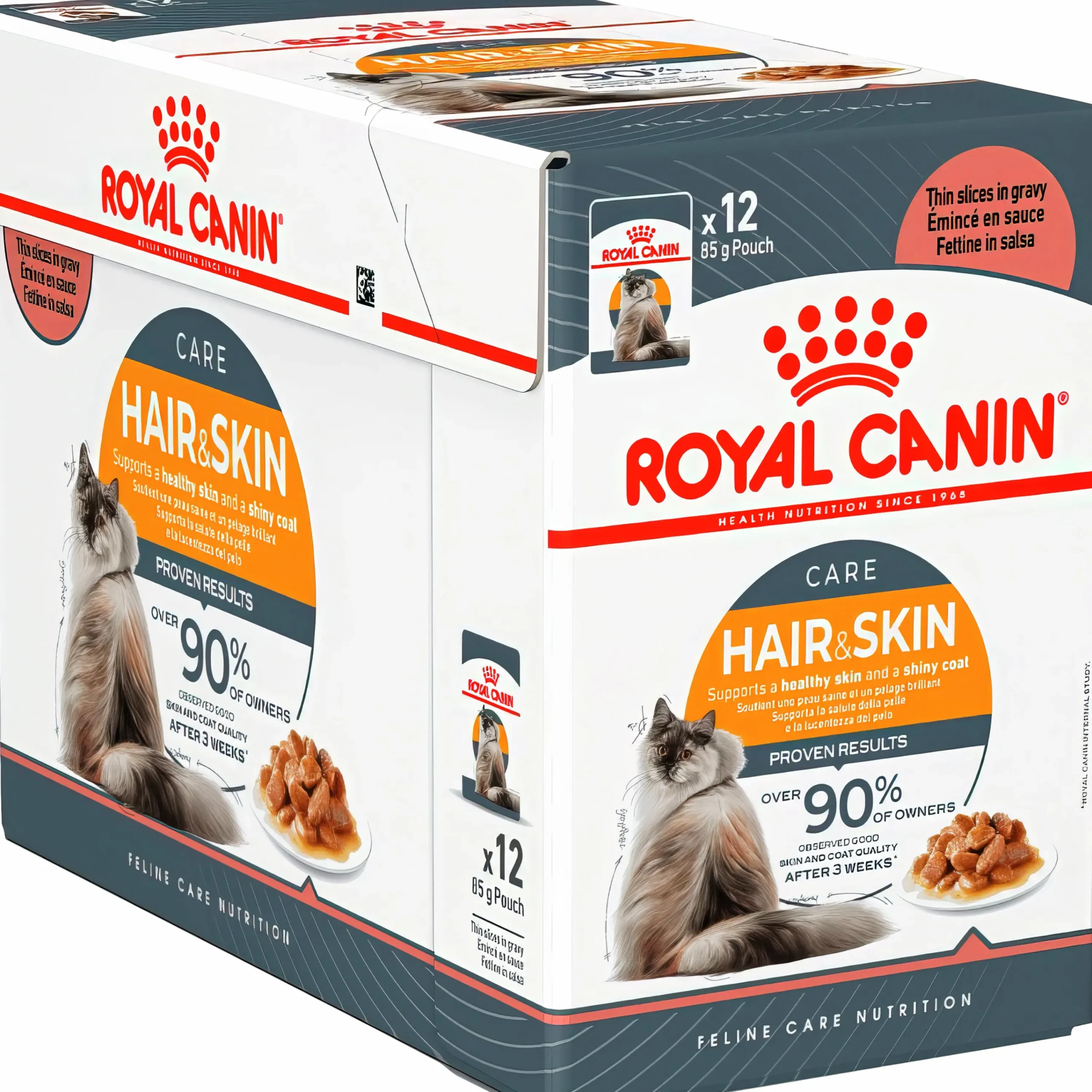 Kattmat Adult Hair & Skin Pouches Gravy Bitar i sås 12x85g>Royal Canin Discount
