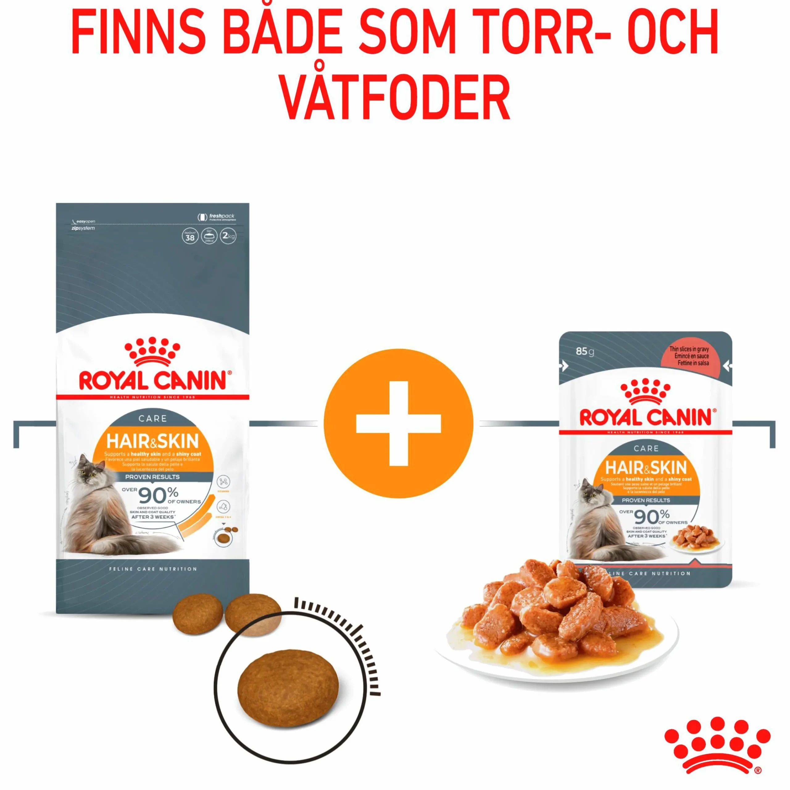 Kattmat Adult Hair & Skin Pouches Gravy Bitar i sås 12x85g>Royal Canin Discount