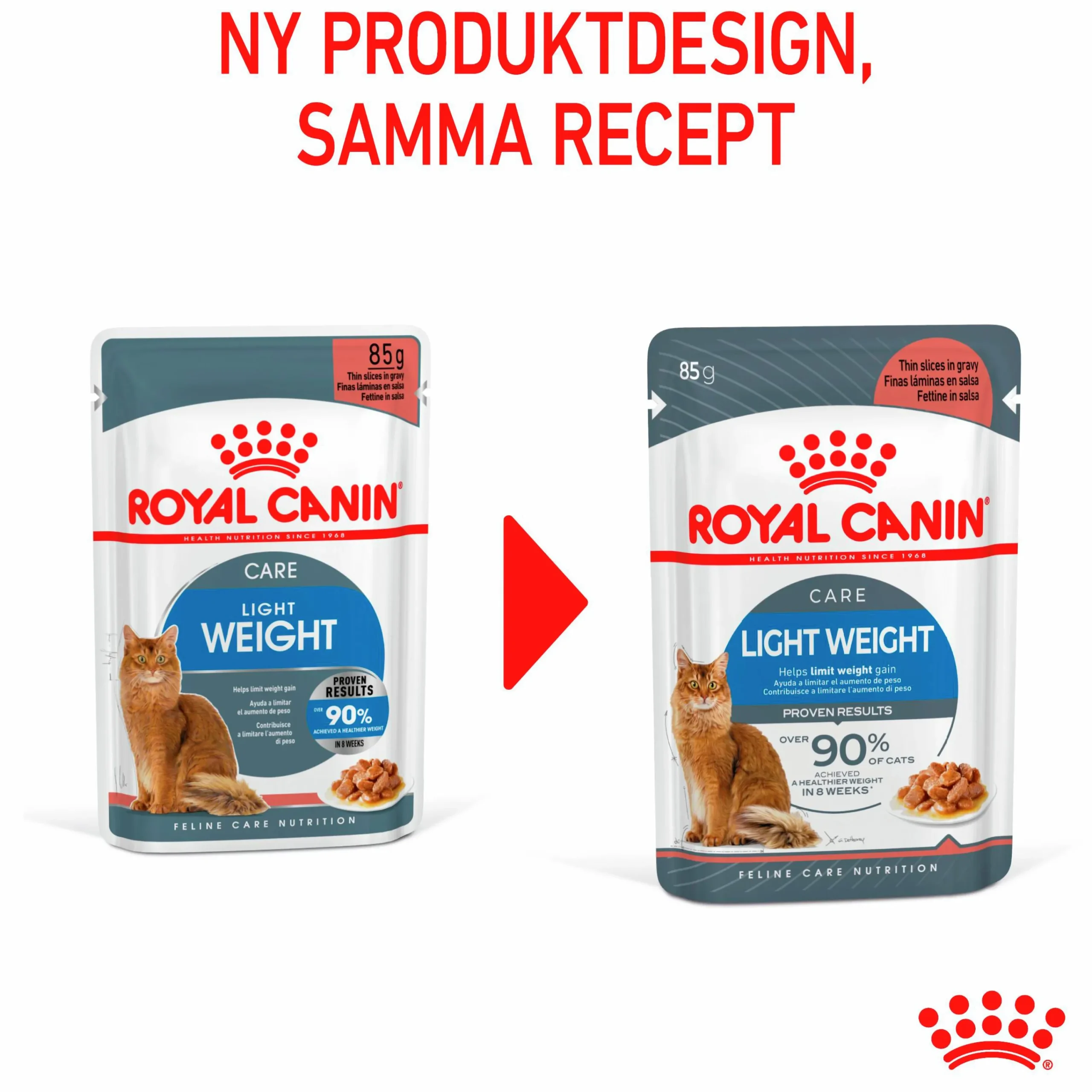 Kattmat Adult Light Weight Pouches Gravy Bitar i sås 12x85g>Royal Canin Online