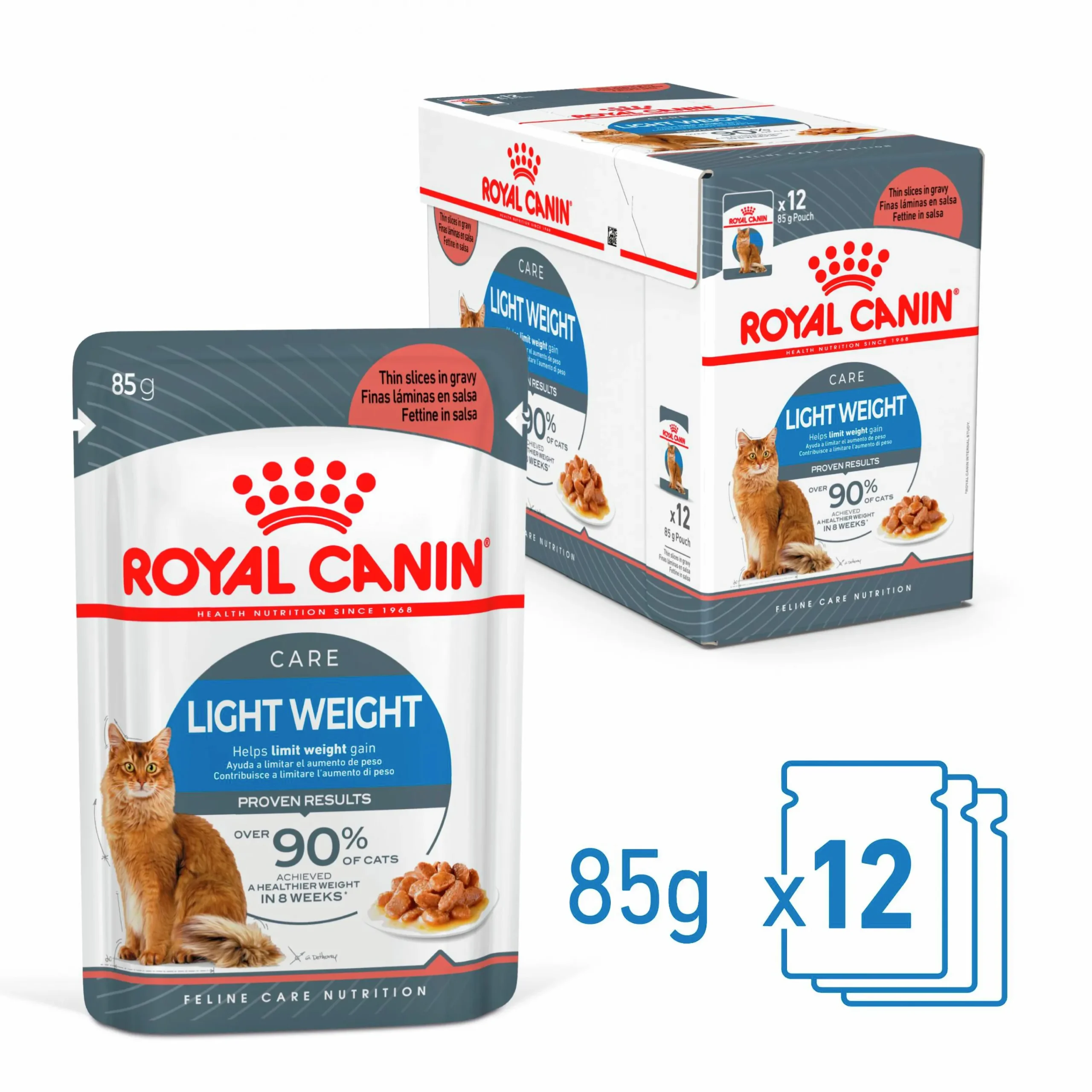 Kattmat Adult Light Weight Pouches Gravy Bitar i sås 12x85g>Royal Canin Online
