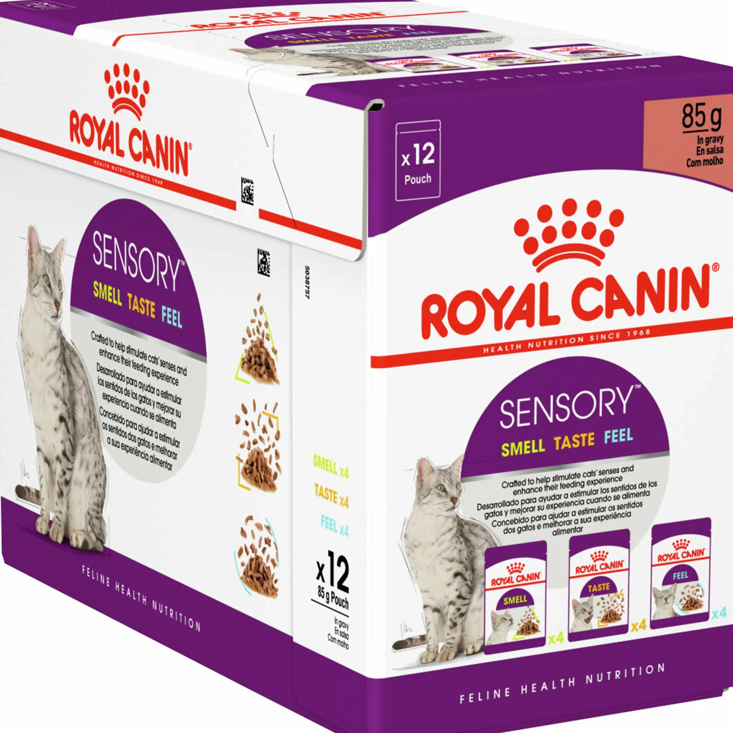Kattmat Adult Sensory Taste Menybox Gravy Bitar i sås 12x85g>Royal Canin Best