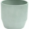 Kruka Ränder Grön Ø13cm höjd 13cm>Zeline Clearance