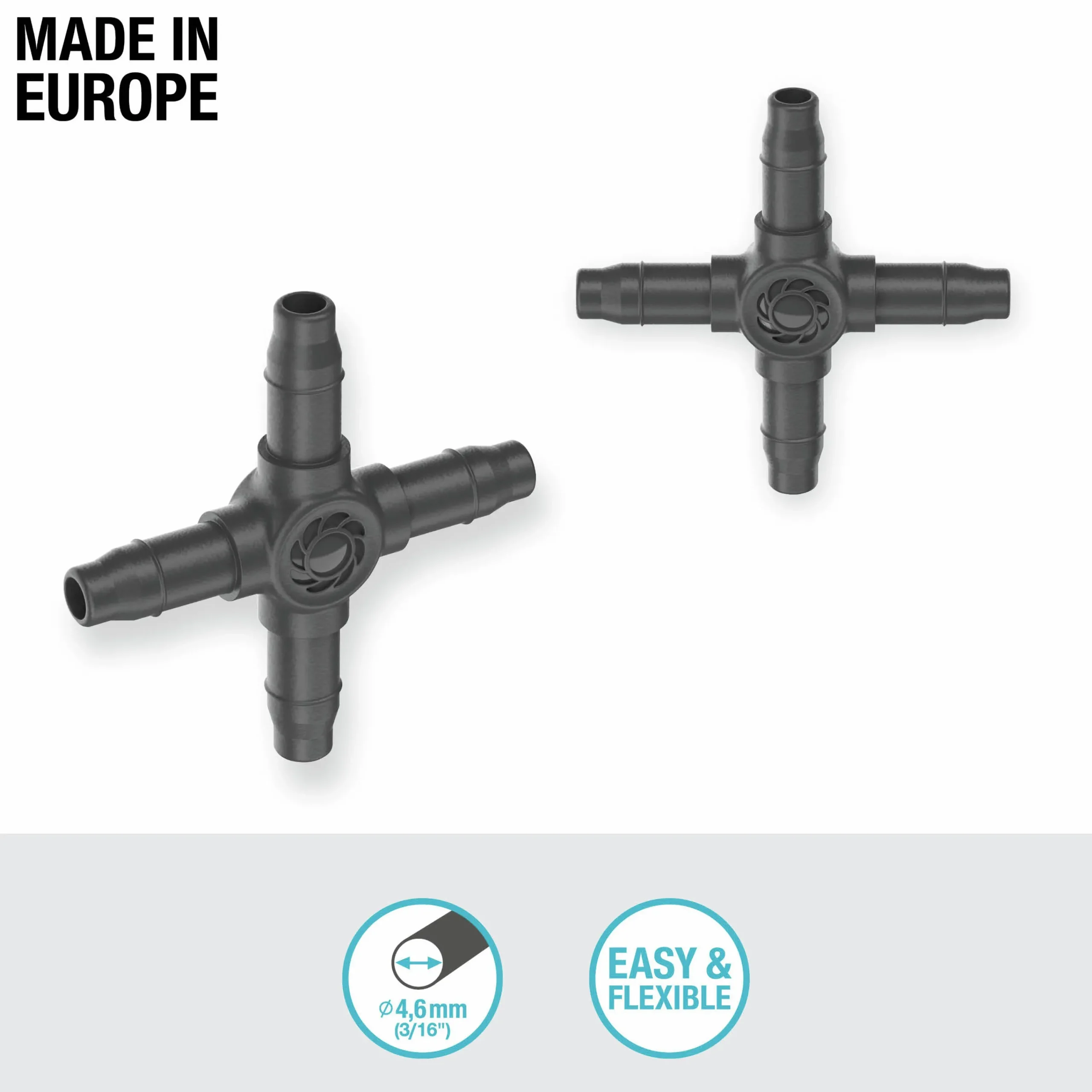 Krysskoppling MicroDrip 3/16" 10-p>Gardena Outlet