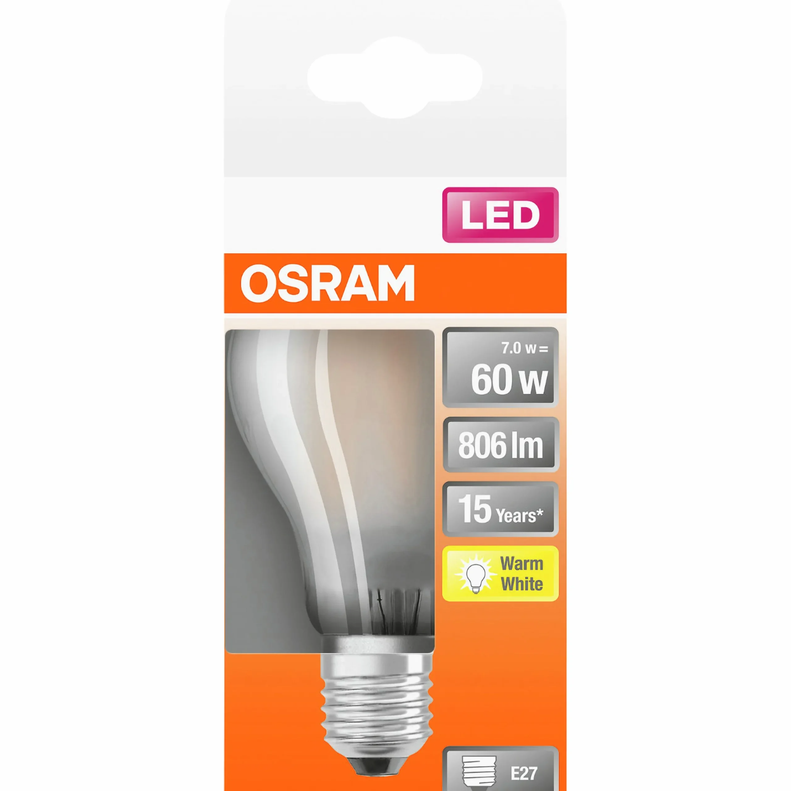 LED-lampa E27 60W>Osram Hot