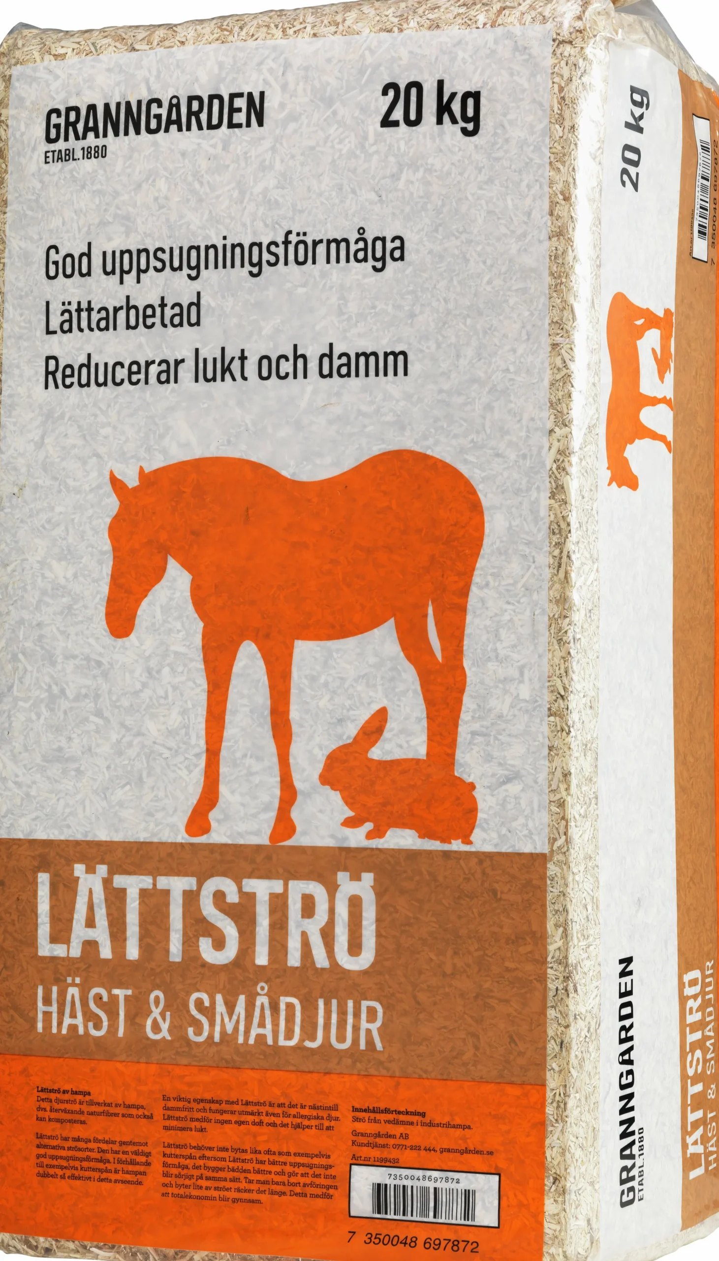 Lättströ Hampa Häst & Smådjur 20kg>Granngården Online