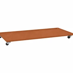 Metallfat med hjul Råjärn/Rostar 84x44cm><noscript><img width=