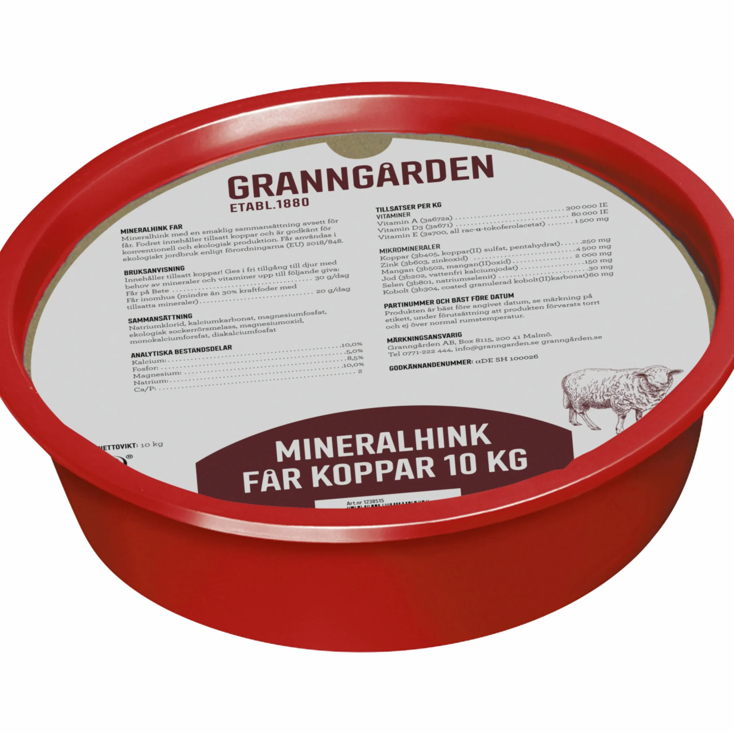 Mineralbalja Får Koppar 10kg>Granngården Discount